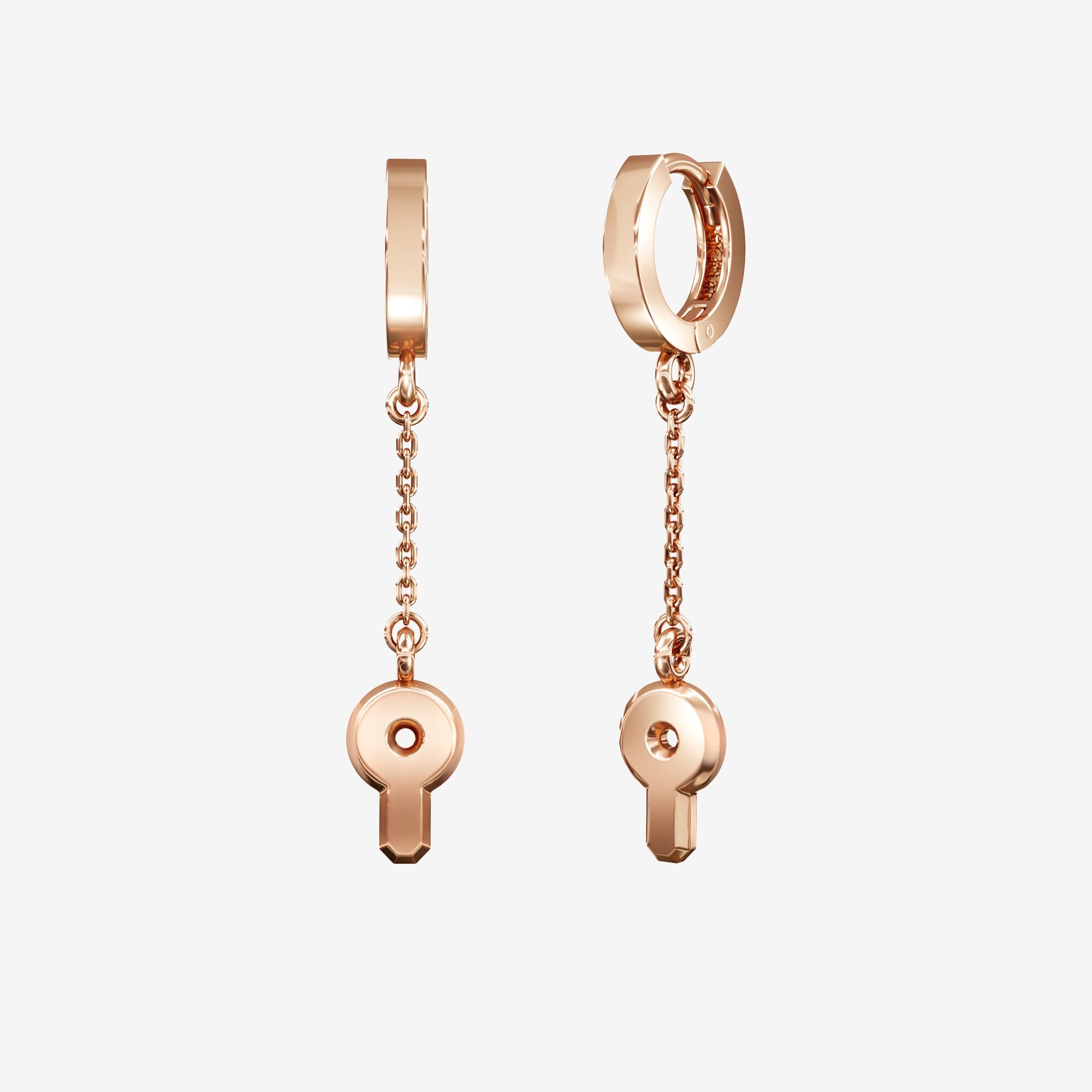 Серьги конго из розового золота Key - EC115-300 Серьги Key без камней