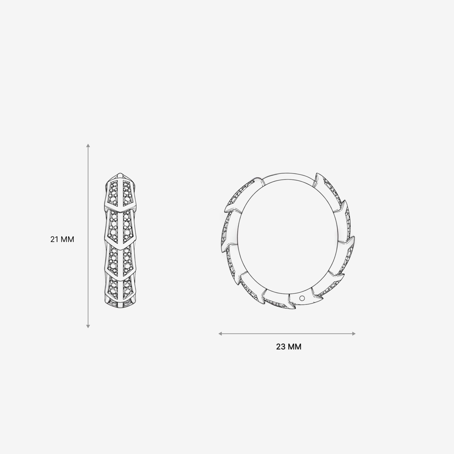 Серьги из белого золота с бриллиантами D 16 - EC129-430 Серьги Дракон 16
