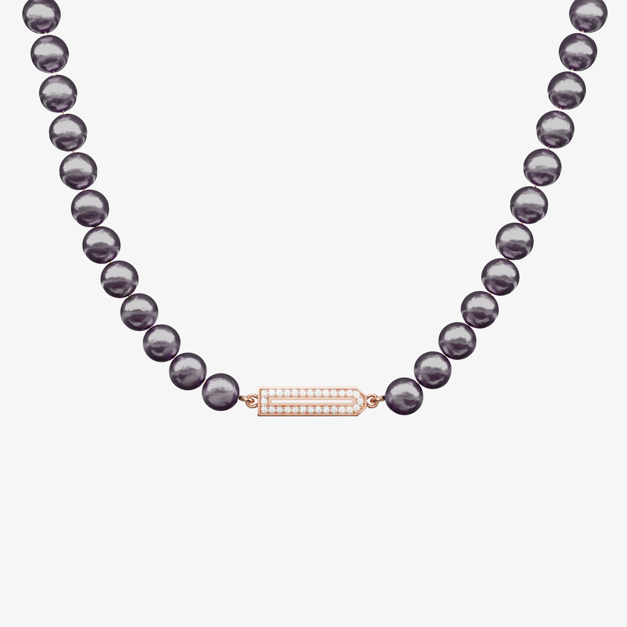 Ожерелье с вставками из розового золота с бриллиантами ID 58 PEARL BLACK - NC024-330 Ожерелье ID 58 PEARL BLACK