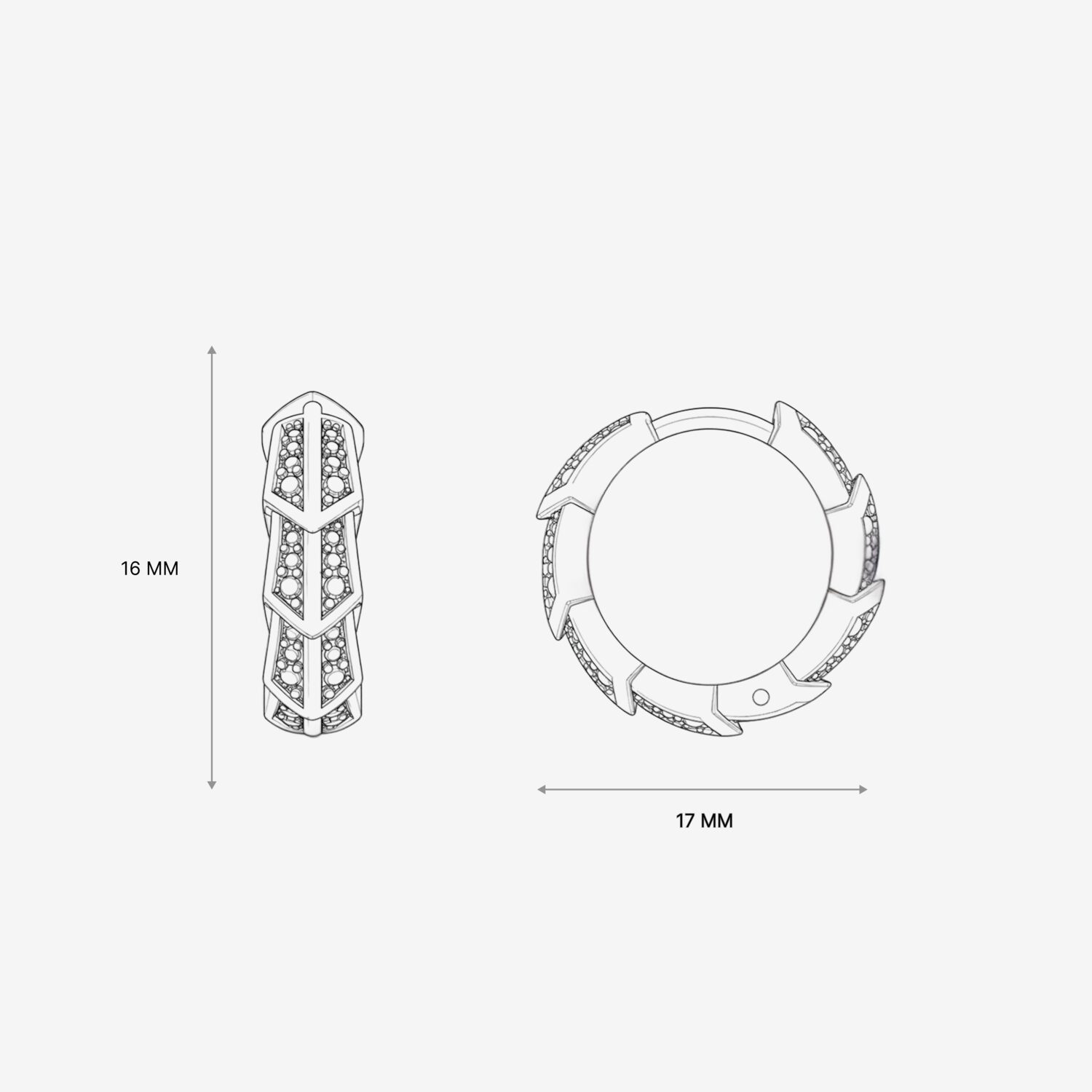 Серьги из розового золота с бриллиантами D 14 - EC127-330 Серьги Дракон 14