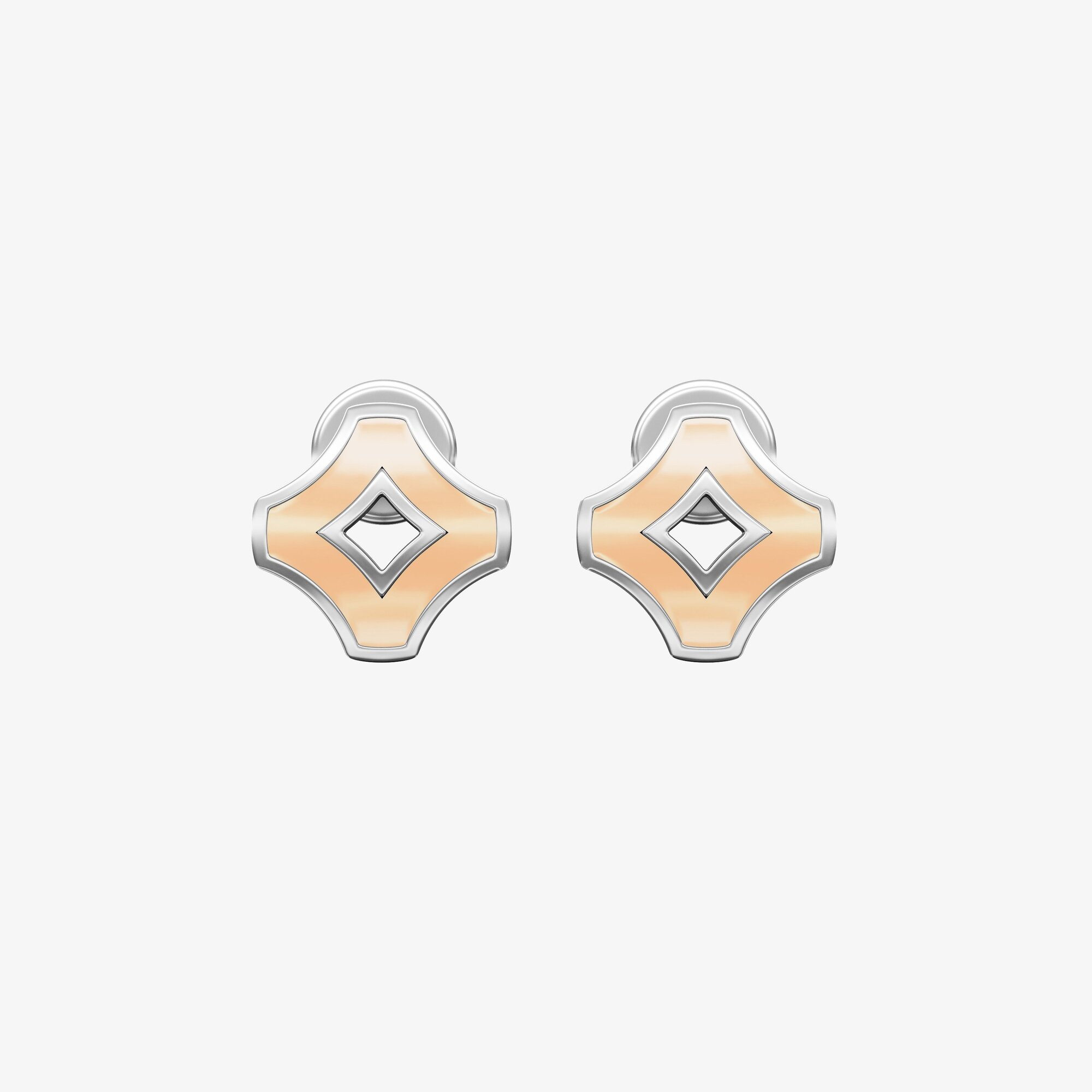 Серьги из серебра с эмалью ПУТЬ 2 персик - EC092-101 Серьги WAY 2 peach