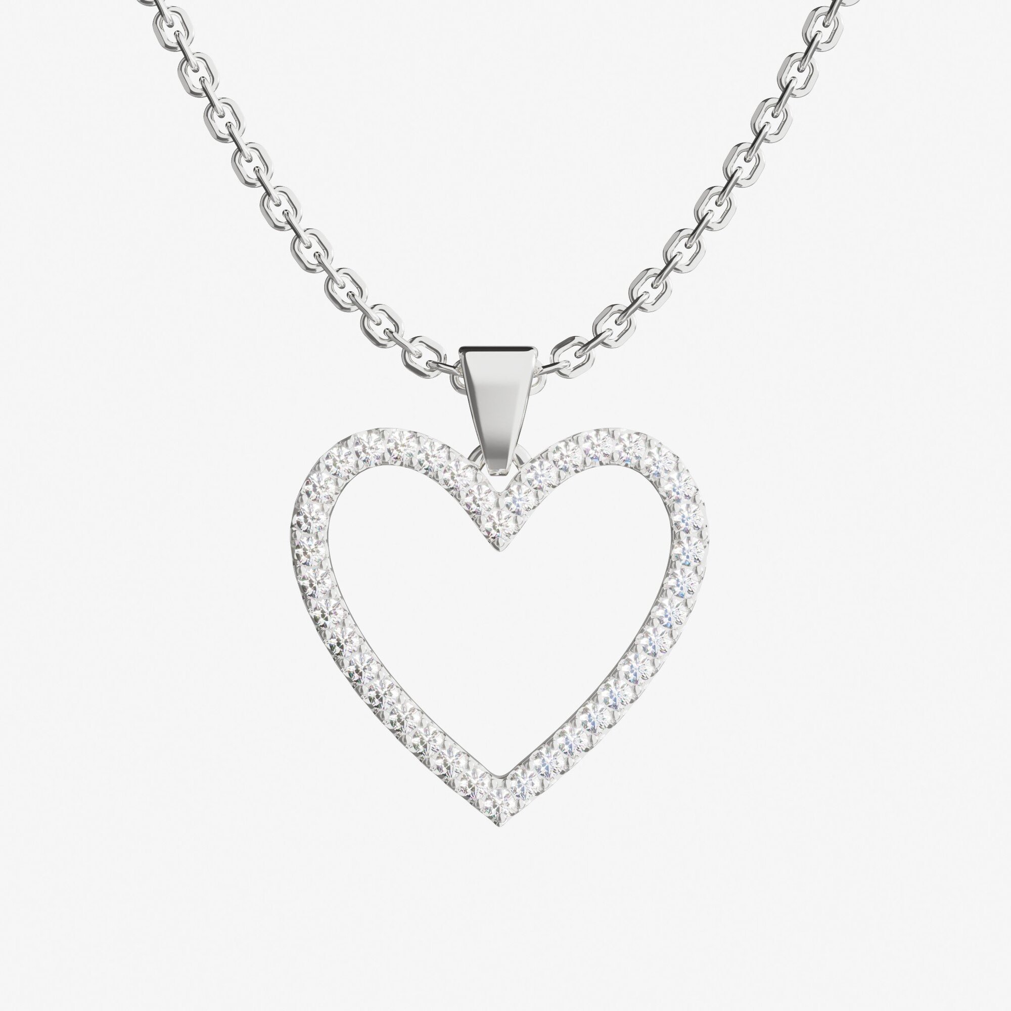 Подвеска из серебра с фианитами HEART M - PB019-110 Подвеска HEART M
