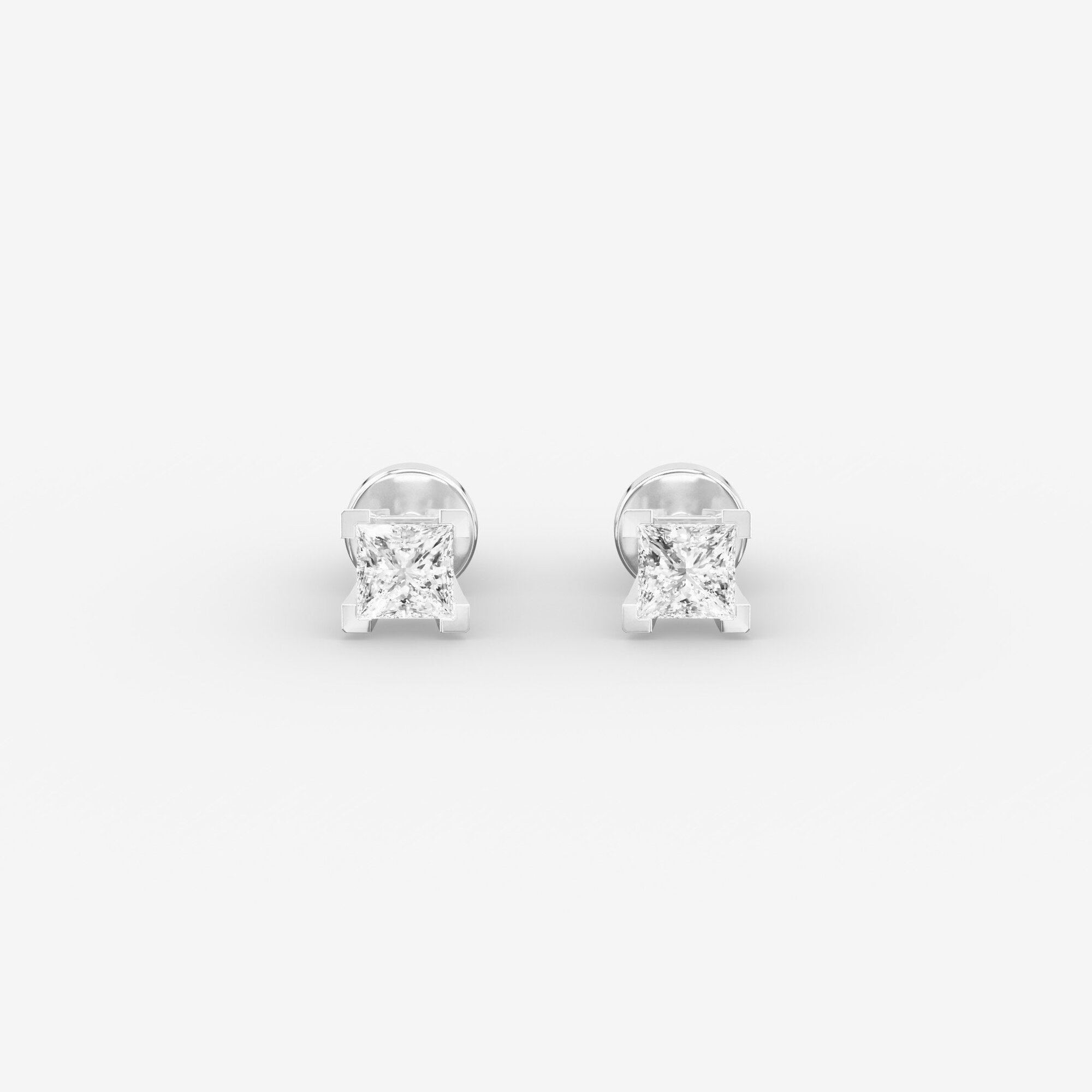 Пусеты из серебра с фианитами B 25 - EB049-110 Пусеты B 25