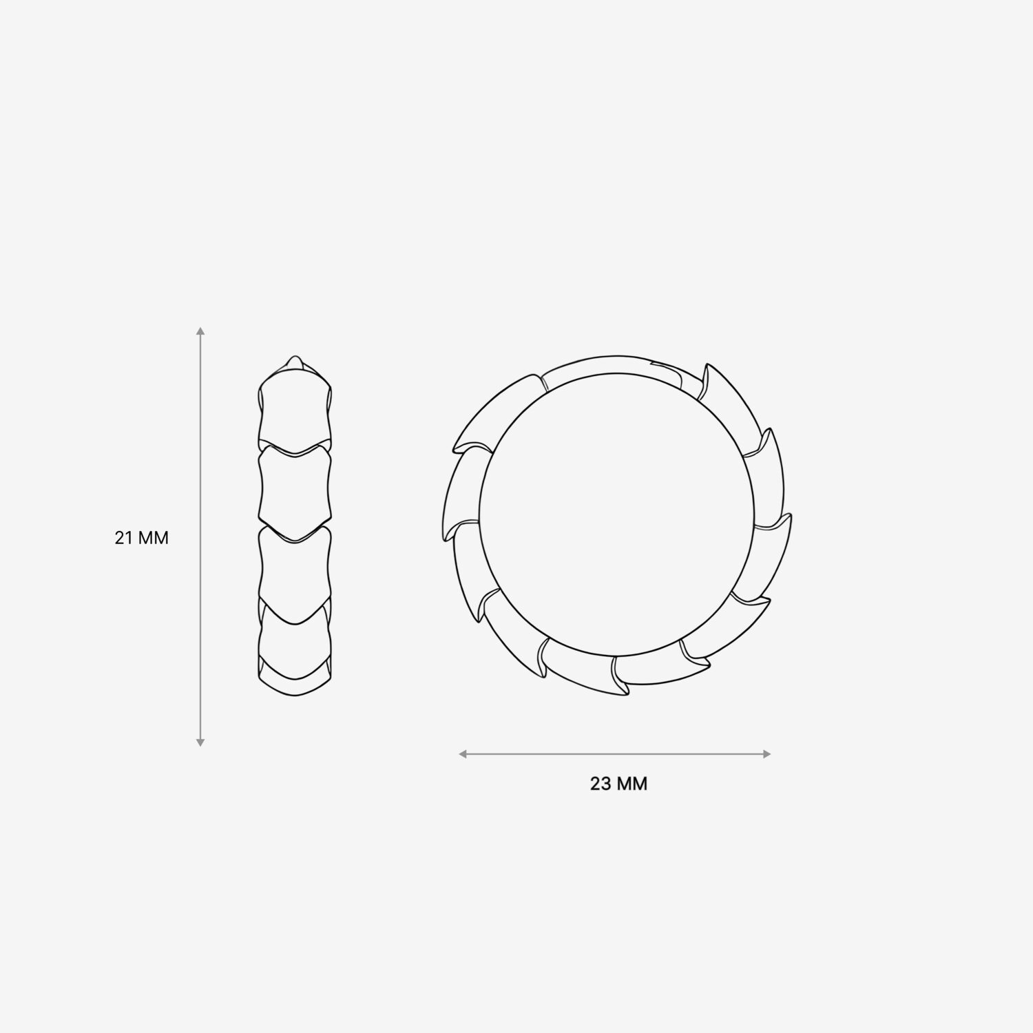 Серьги из серебра D 17 - EC130-100 Серьги Дракон 17