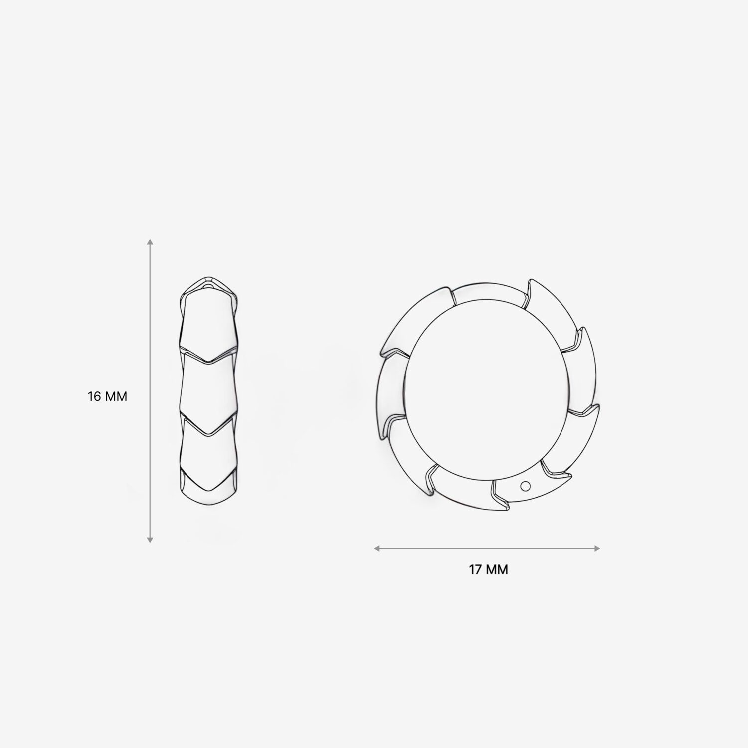 Серьги из серебра D 15 - EC128-100 Серьги Дракон 15
