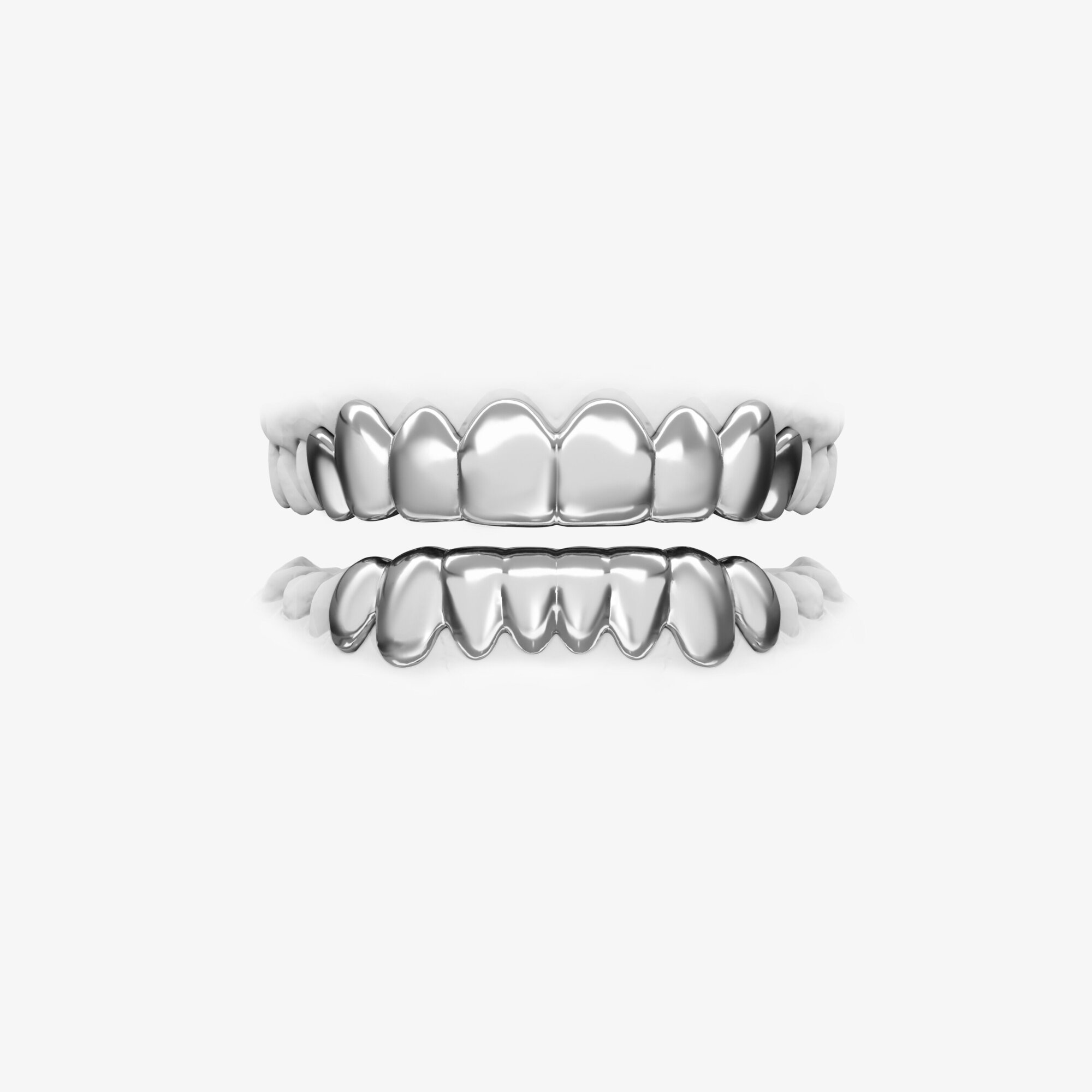Гриллзы из серебра 8 верх / 8 низ - GC003-100 гриллзы 8 верх / 8 низ