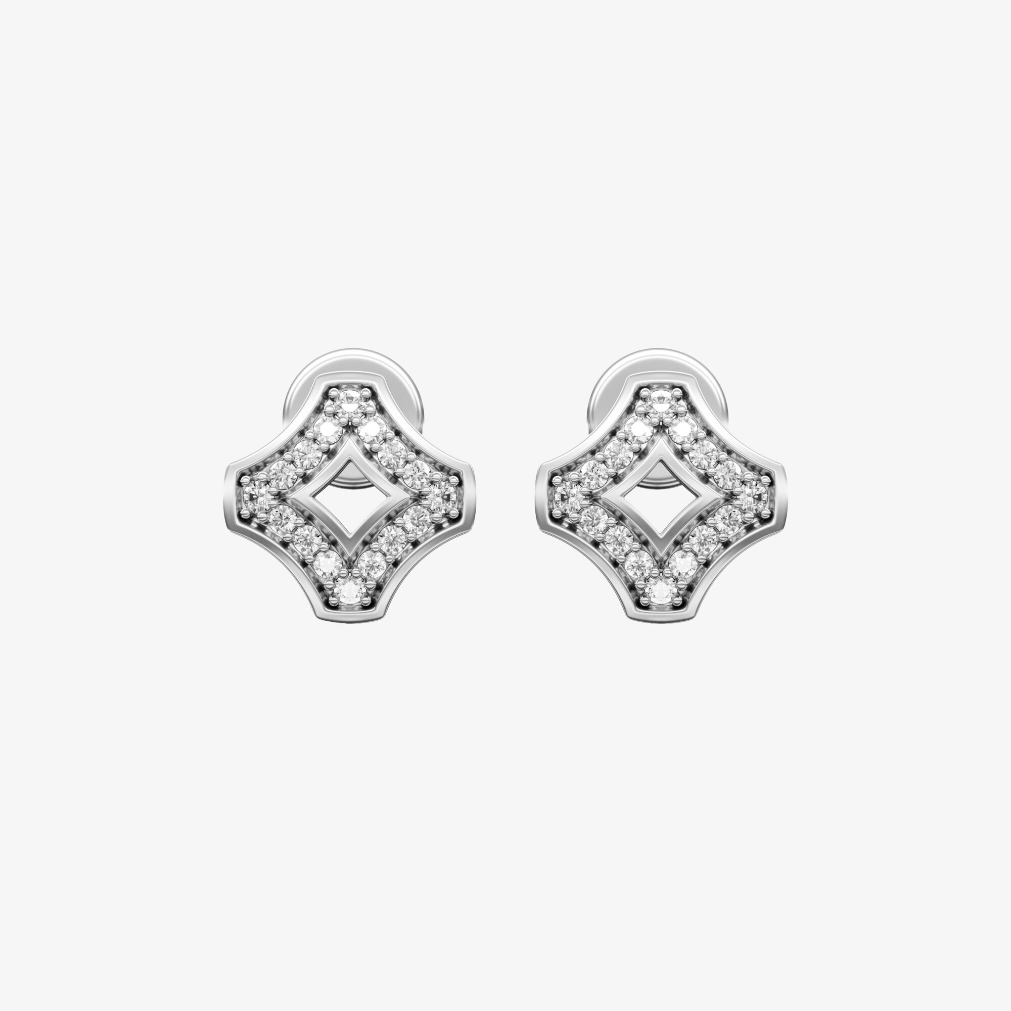 Серьги из серебра с фианитами ПУТЬ 3 - EC096-110 Серьги WAY 3