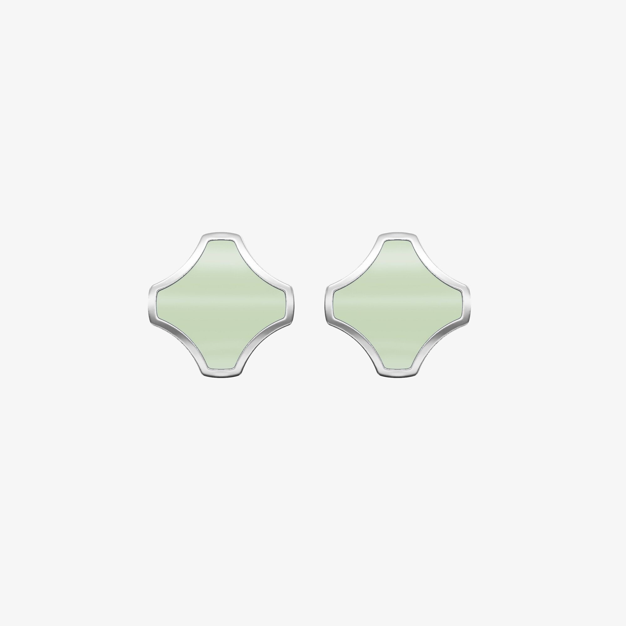 Серьги из серебра с эмалью ПУТЬ 1 фисташка - EC102-101 Серьги WAY 1 pistachio