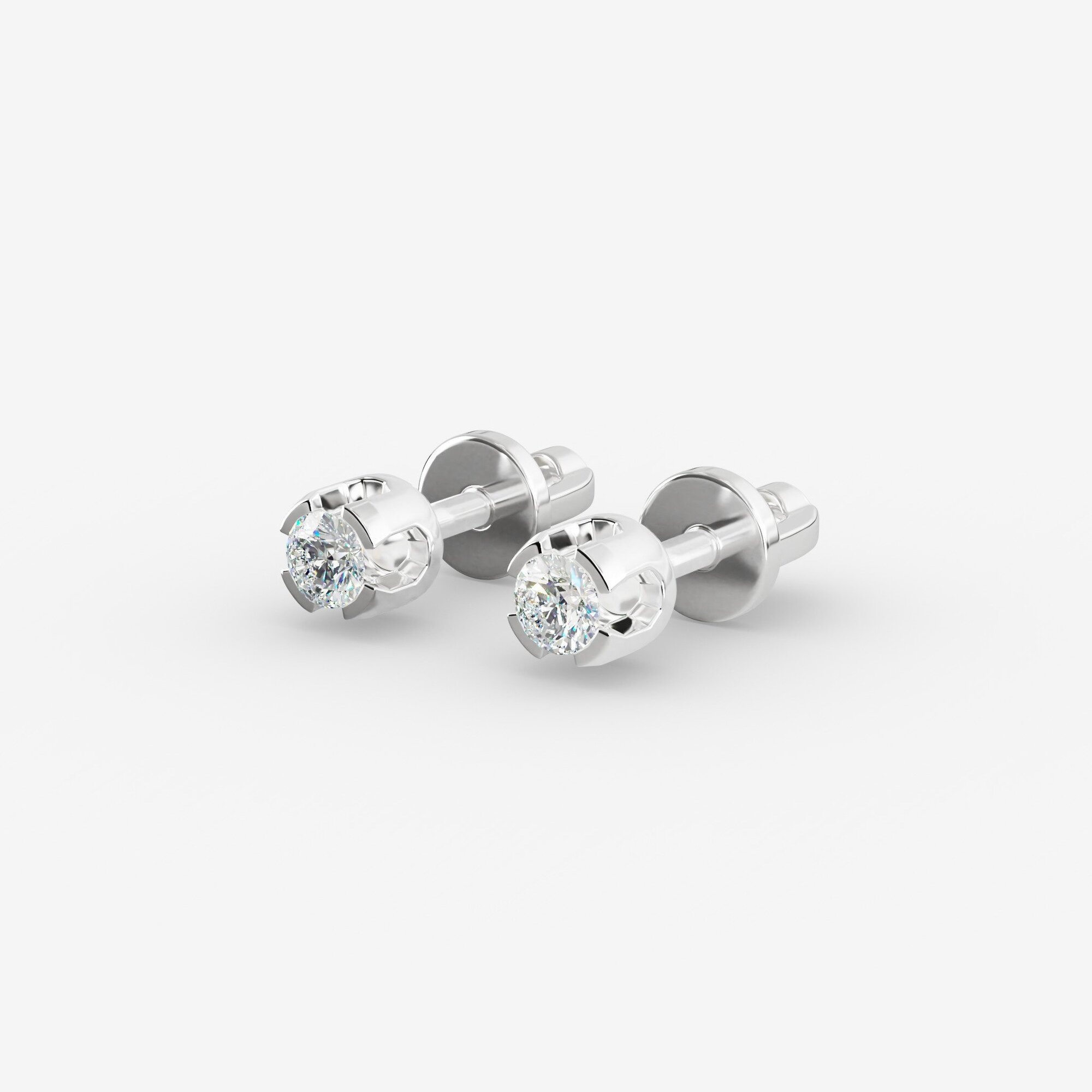 Пусеты из серебра с фианитами B 9 - EB017-110 Пусеты B 9
