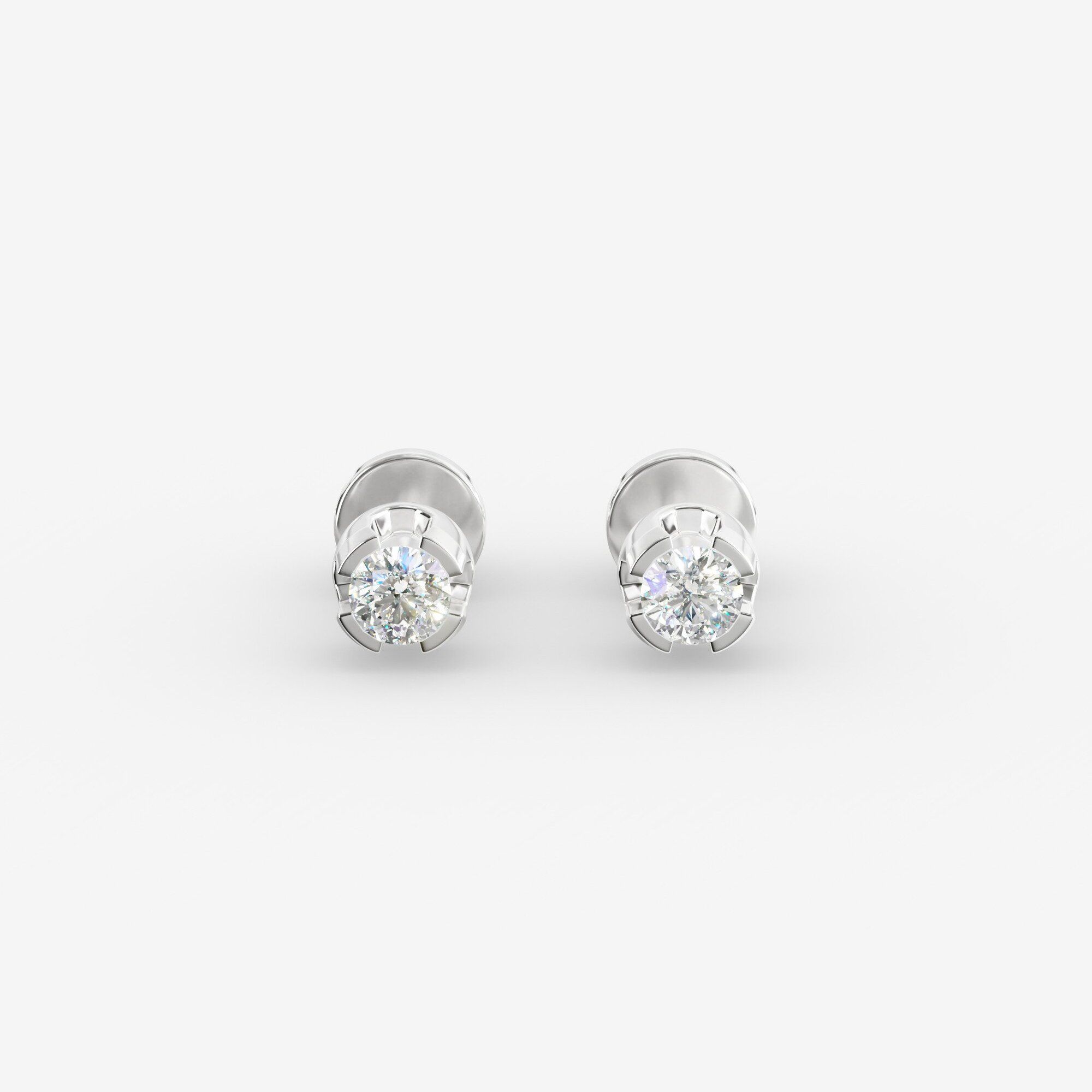 Пусеты из серебра с фианитами B 9 - EB017-110 Пусеты B 9