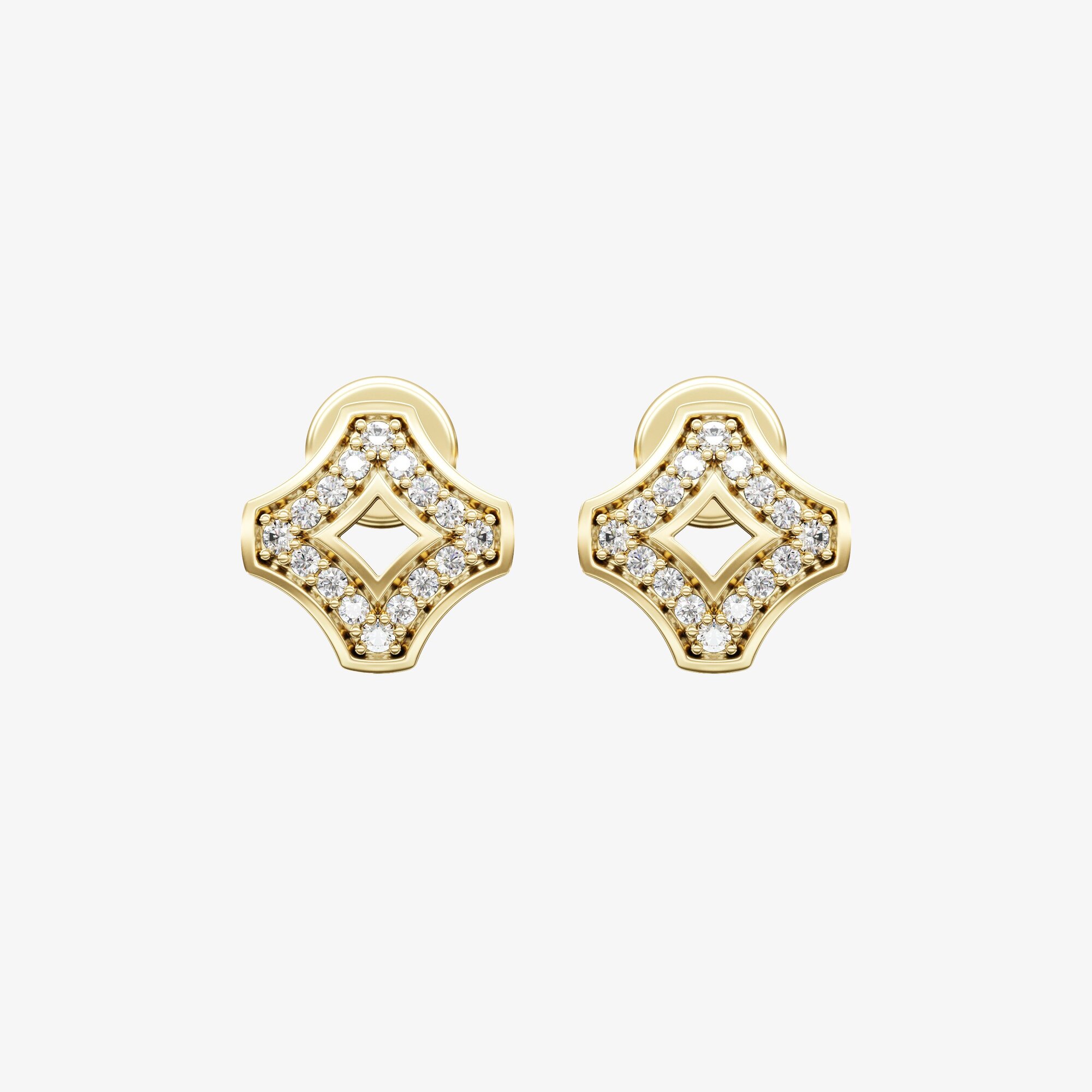 Серьги из желтого золота с бриллиантами ПУТЬ 3 - EC096-230 Серьги WAY 3