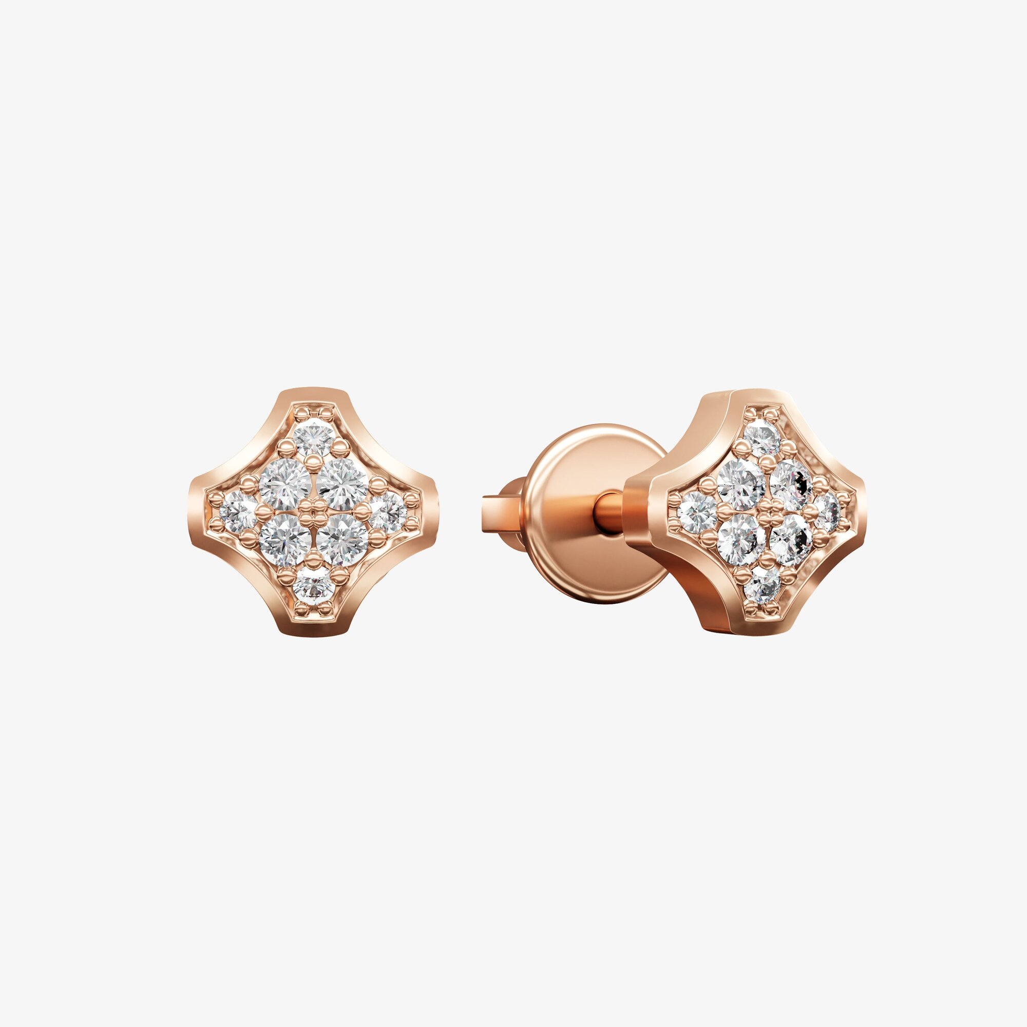 Серьги из розового золота с бриллиантами ПУТЬ 5 - EC100-330 Серьги Way 5