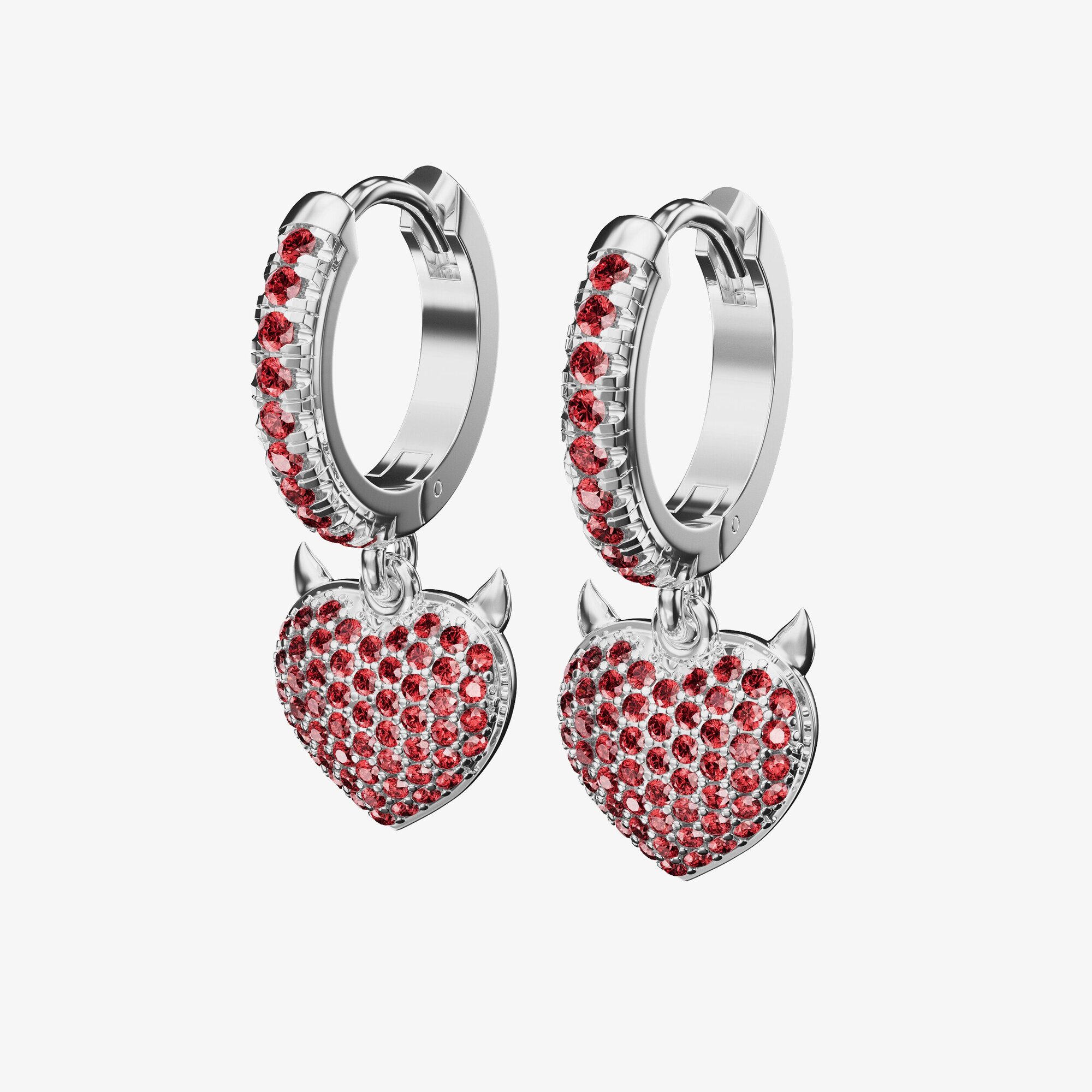 Серьги конго из серебра с фианитами ДЕМОН - EC029-110 Серьги конго Demon