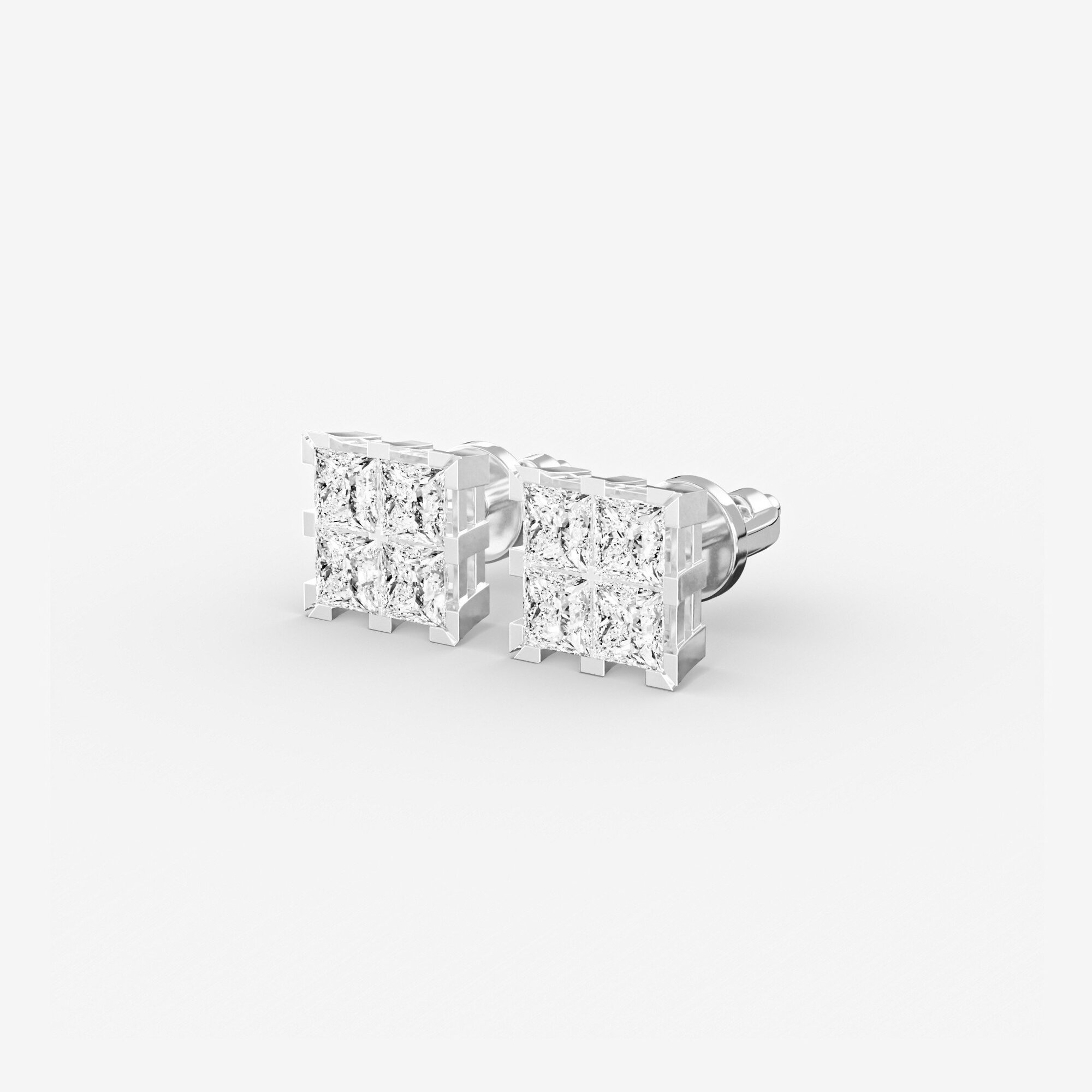 Пусеты из серебра с фианитами B 20 - EB039-110 Пусеты B 20