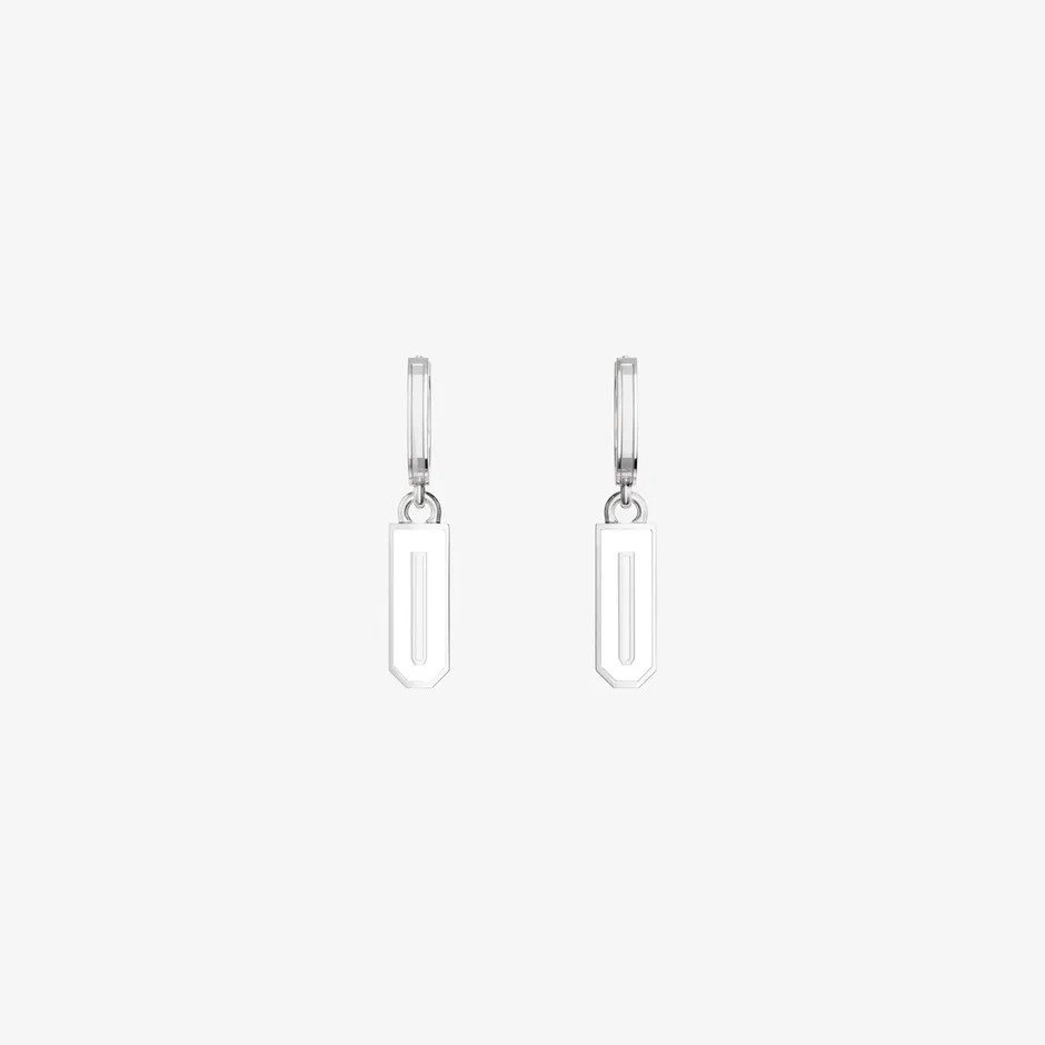 Серьги из белого золота с эмалью ID 39 - EC003-401 Серьги ID 39