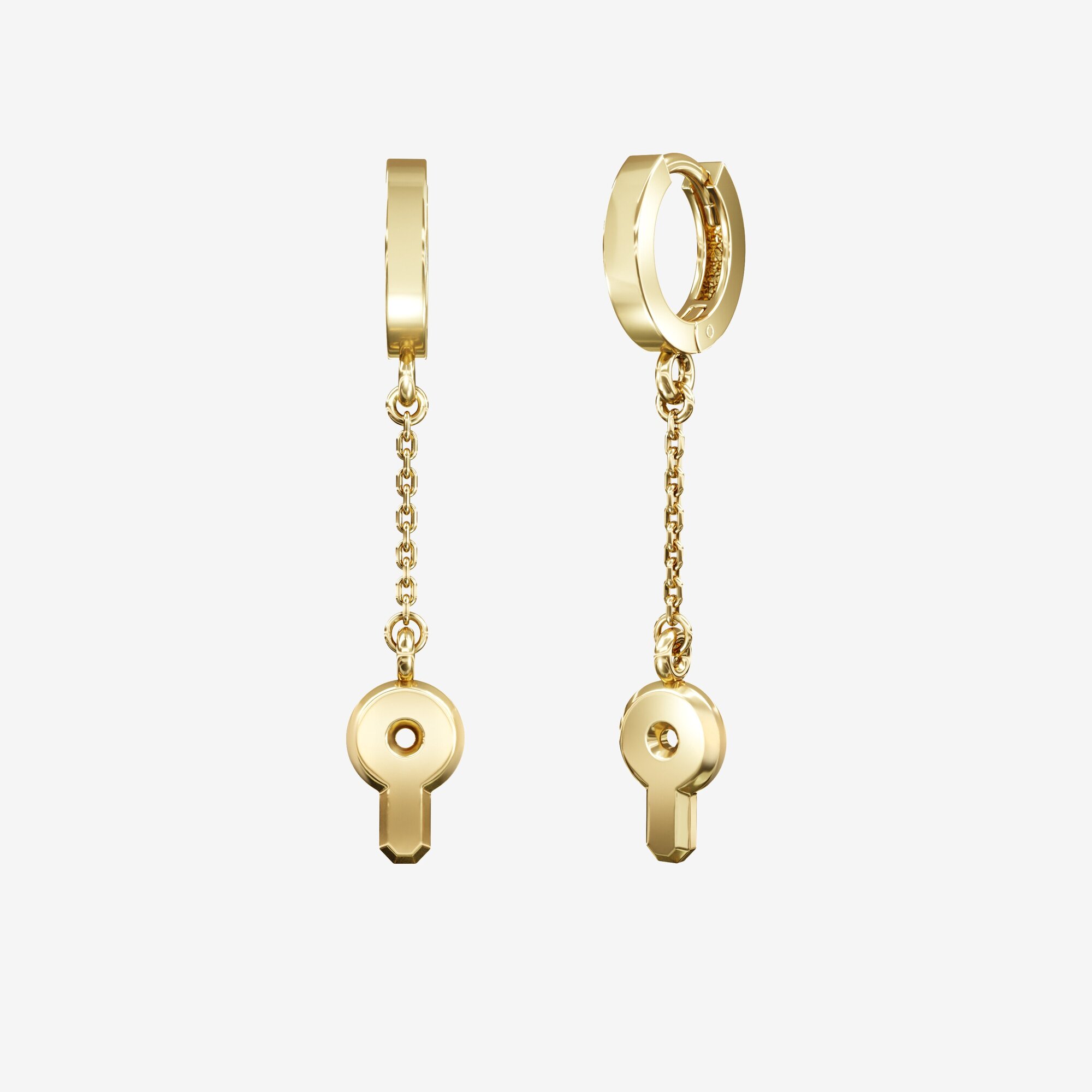 Серьги конго из желтого золота Key - EC115-200 Серьги Key без камней