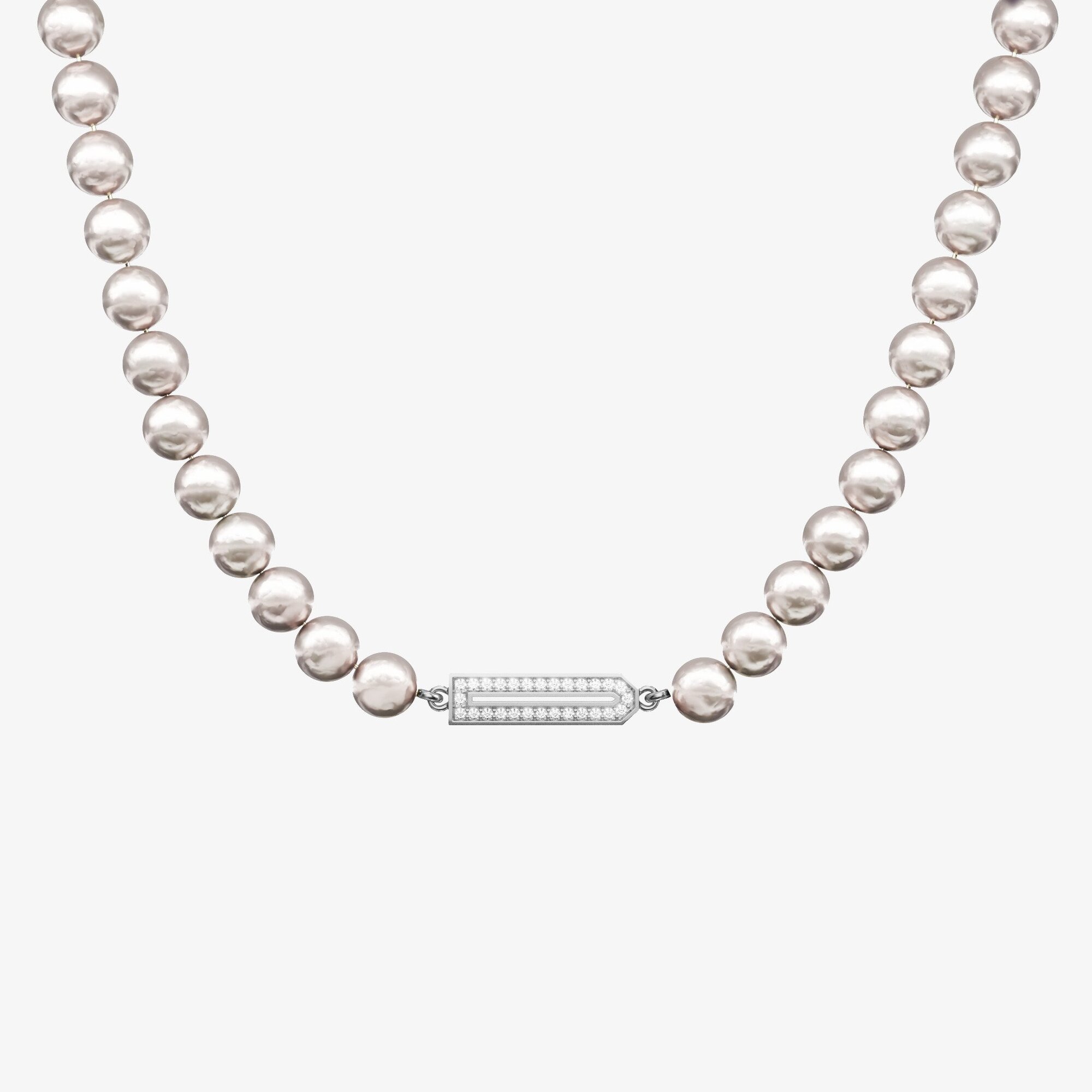Ожерелье с вставками из серебра с фианитами ID 58 PEARL WHITE - NC022-120 Ожерелье ID 58 PEARL WHITE