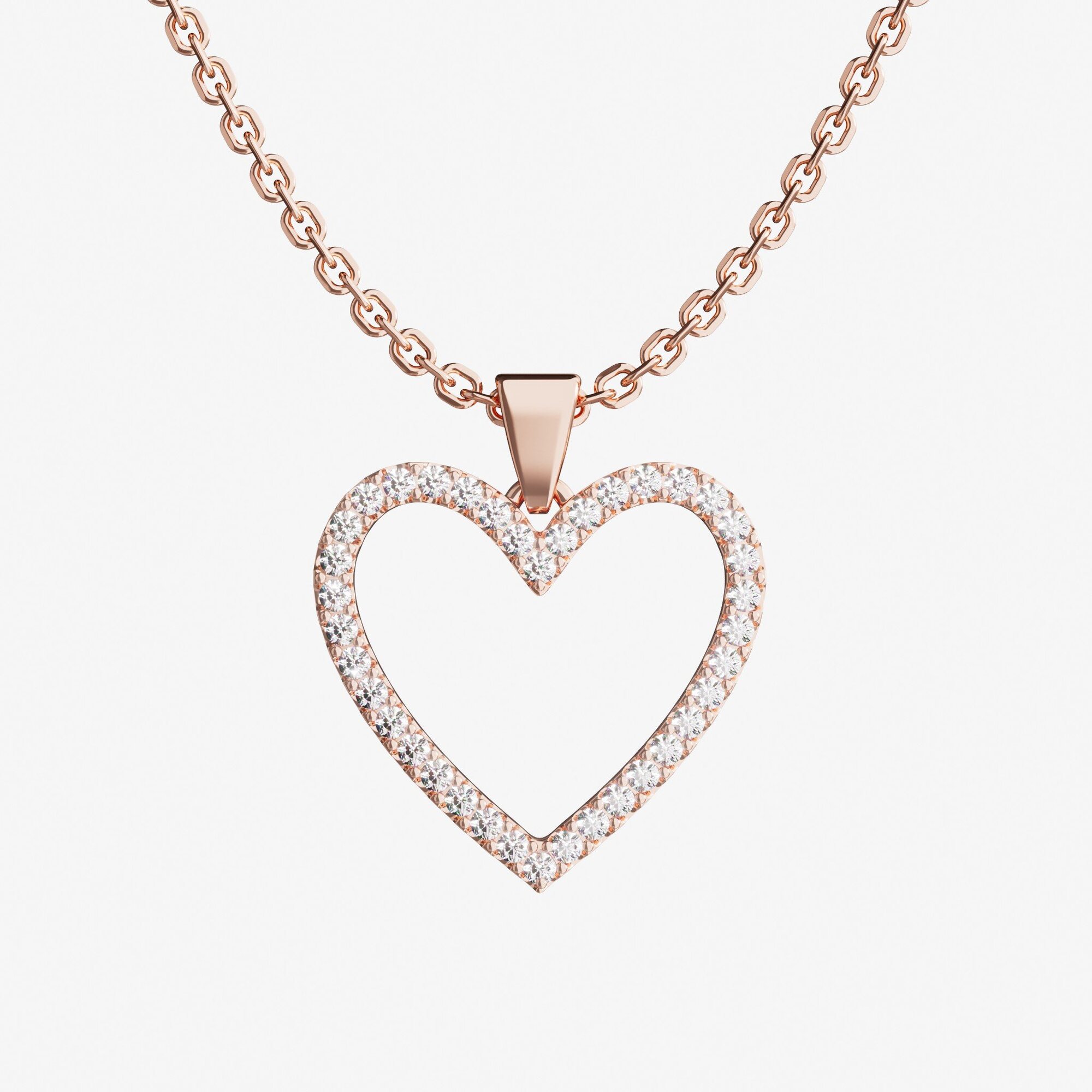 Подвеска из розового золота с бриллиантами Heart M - PB019-330 Подвеска HEART M