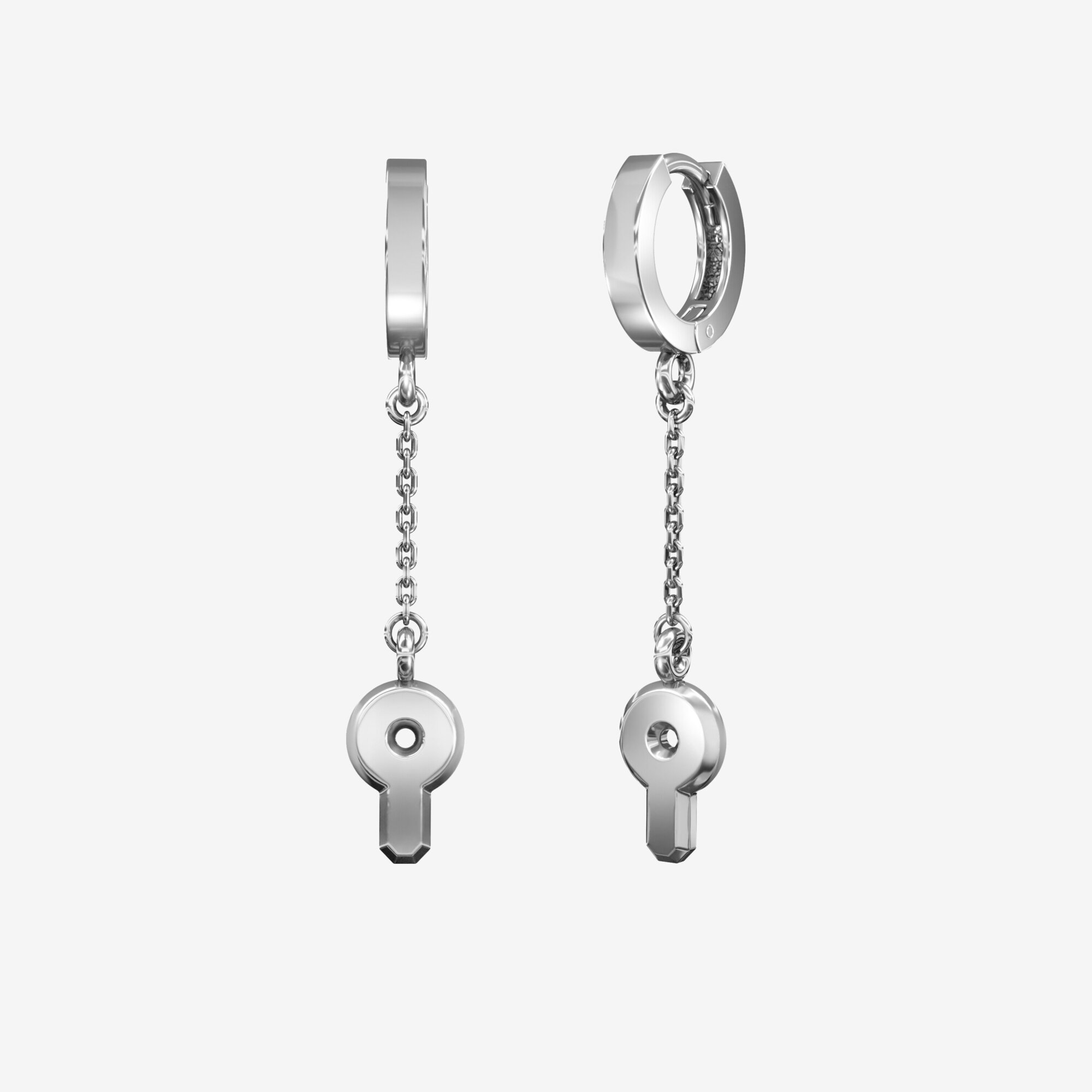 Серьги конго из серебра Key - EC115-100 Серьги Key без камней