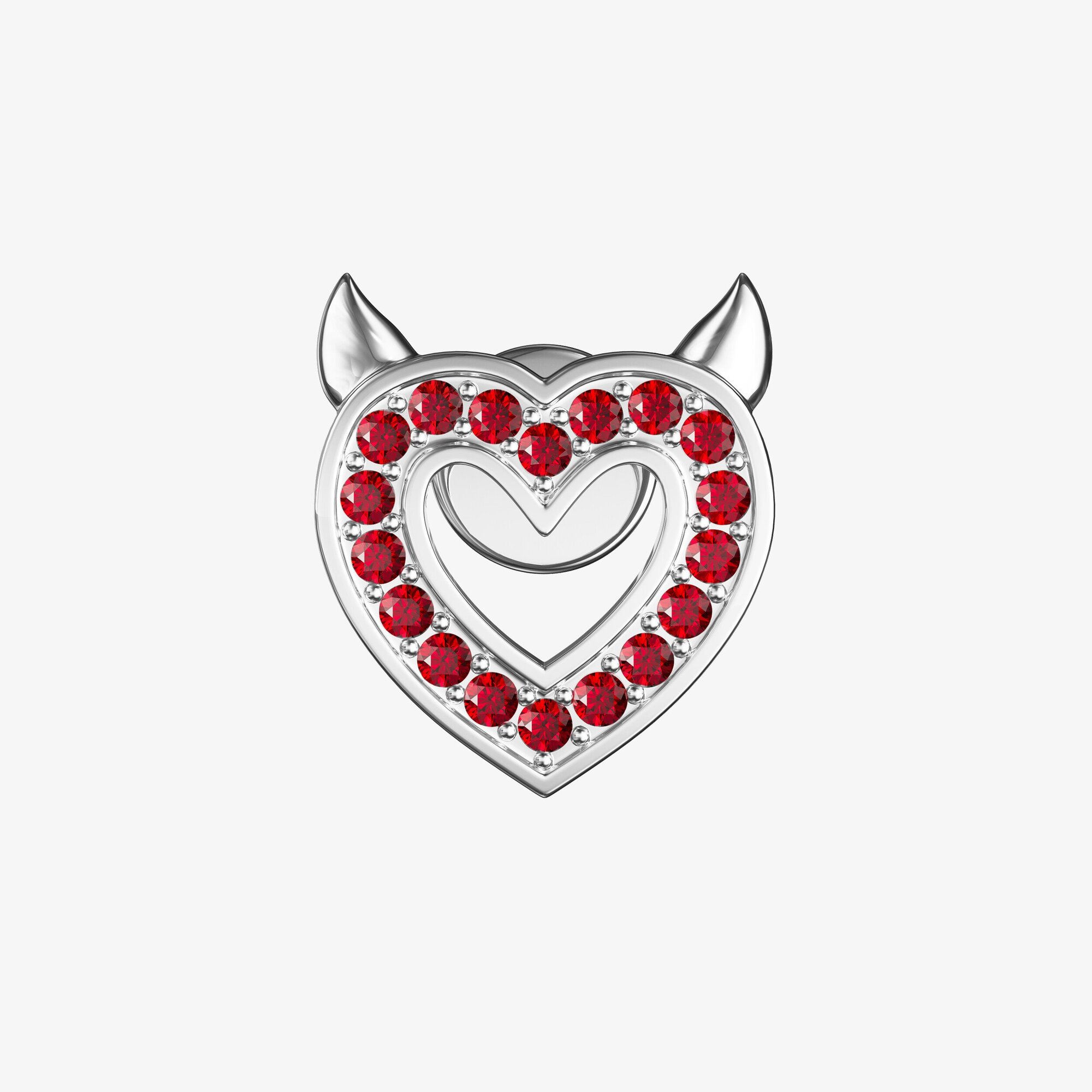 Серьги пусеты из серебра с фианитами ДЕМОН - EC027-110 Серьги пусеты Demon