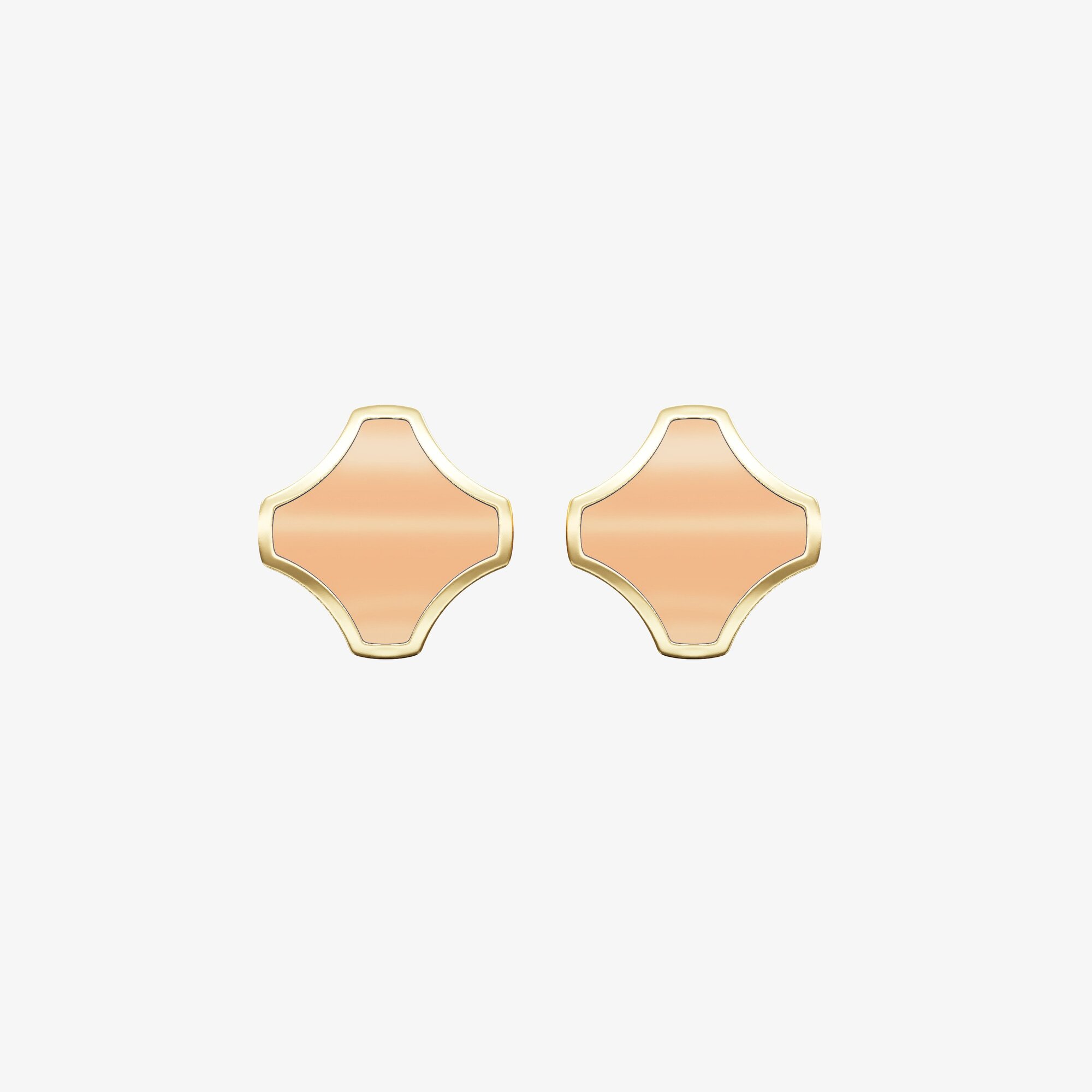 Серьги из золота с эмалью ПУТЬ 1 персик - EC088-201 Серьги WAY 1 peach