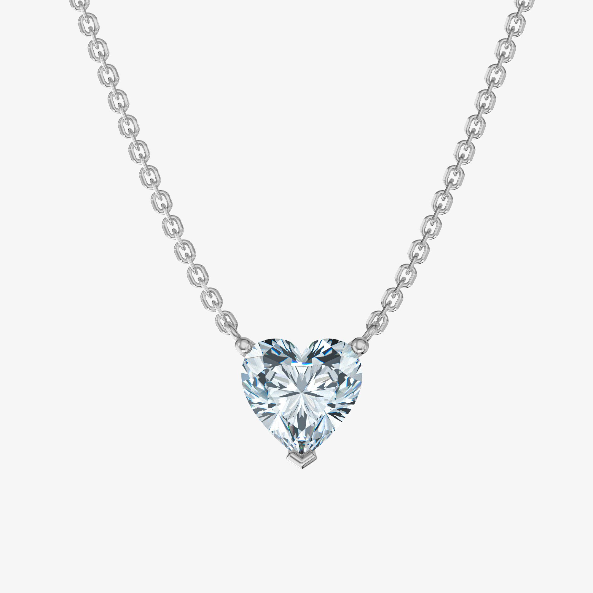 Подвеска из серебра с фианитом Solitaire Heart 7 мм - PB276-110 Подвеска Solitaire Heart 7 мм