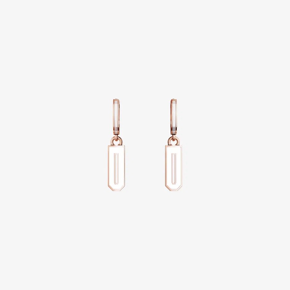 Серьги из розового золота с эмалью ID 39 - EC003-301 Серьги ID 39