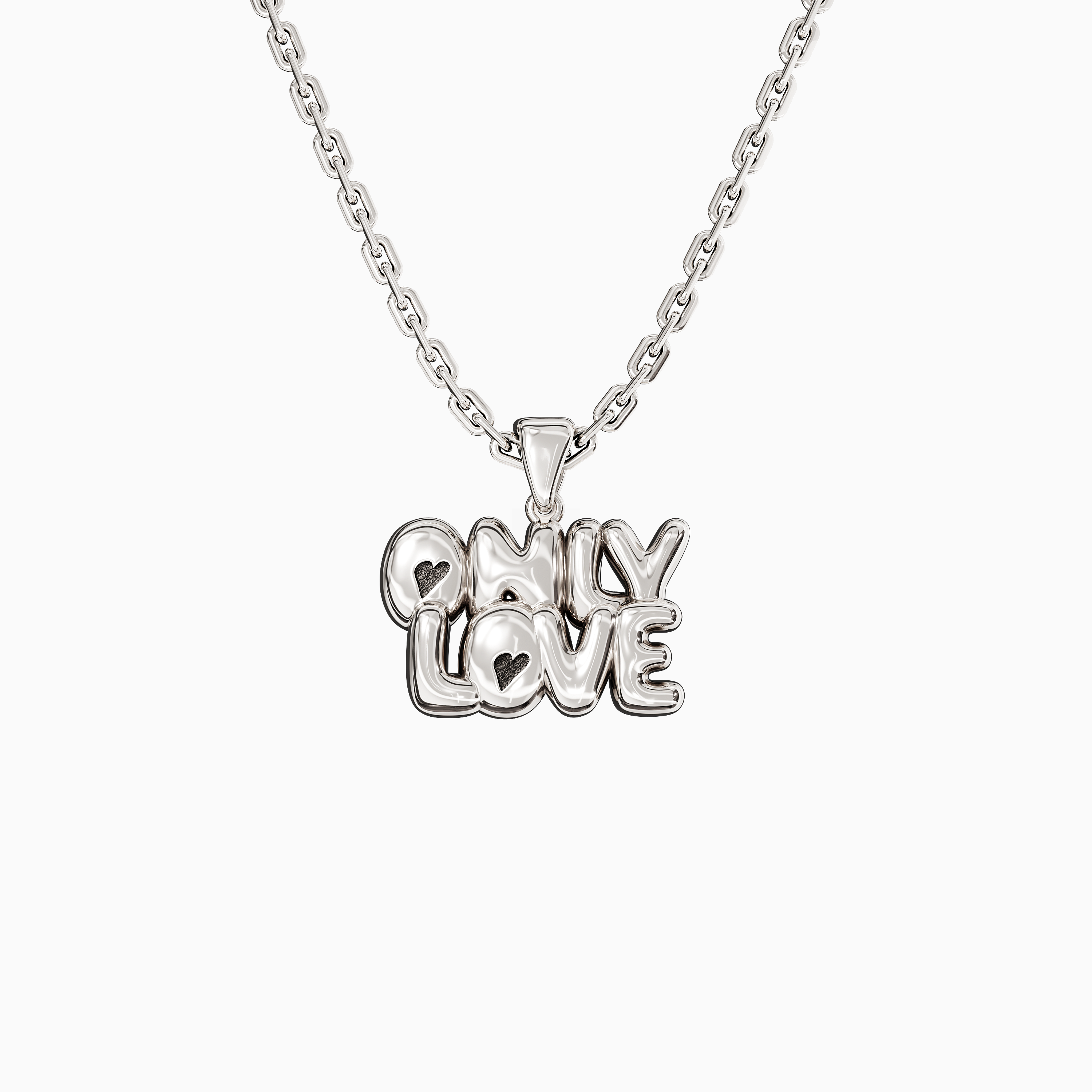 Подвеска из серебра надпись ONLY LOVE - PC301_S1