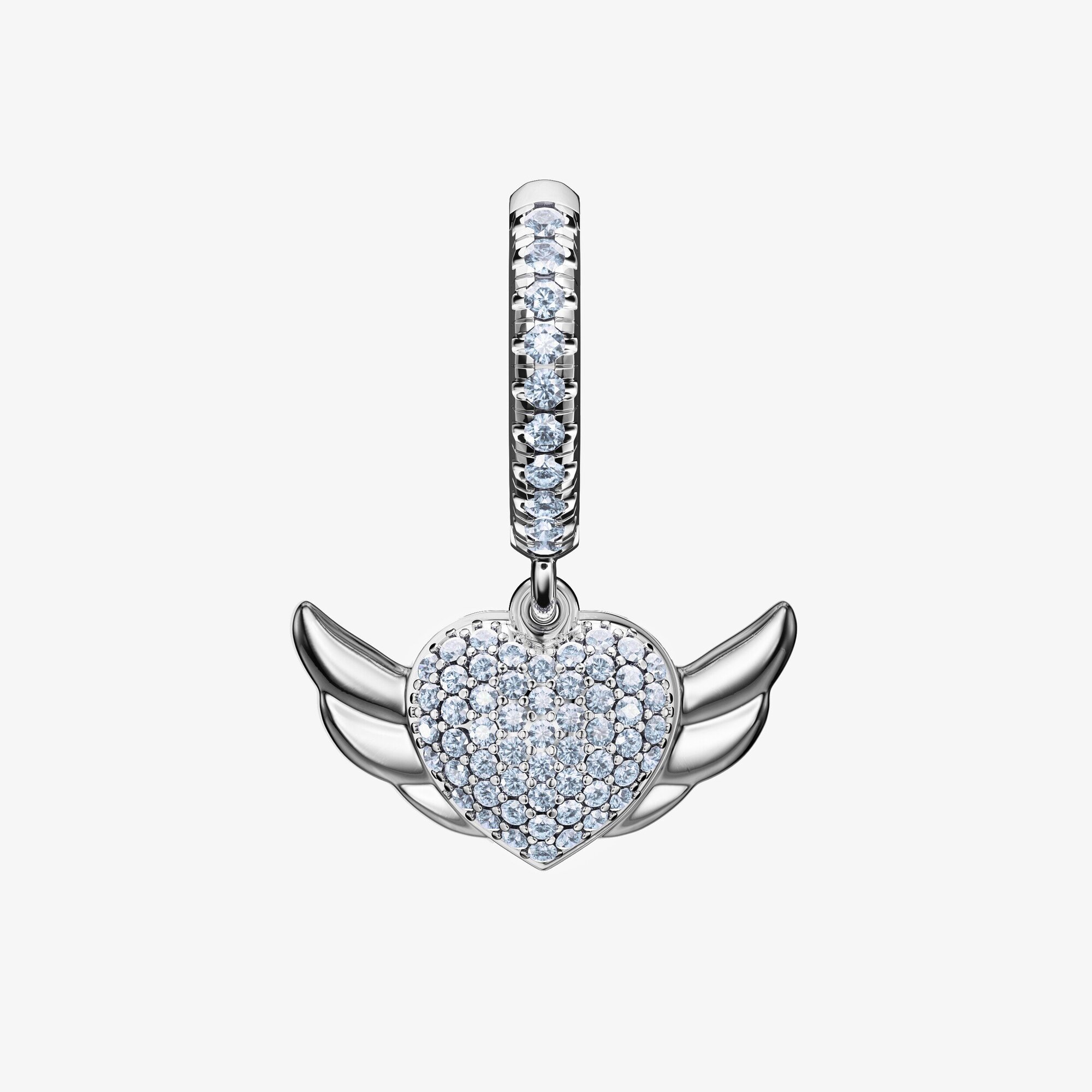 Серьги конго из серебра с фианитами АНГЕЛ - EC030-110 Серьги конго Angel