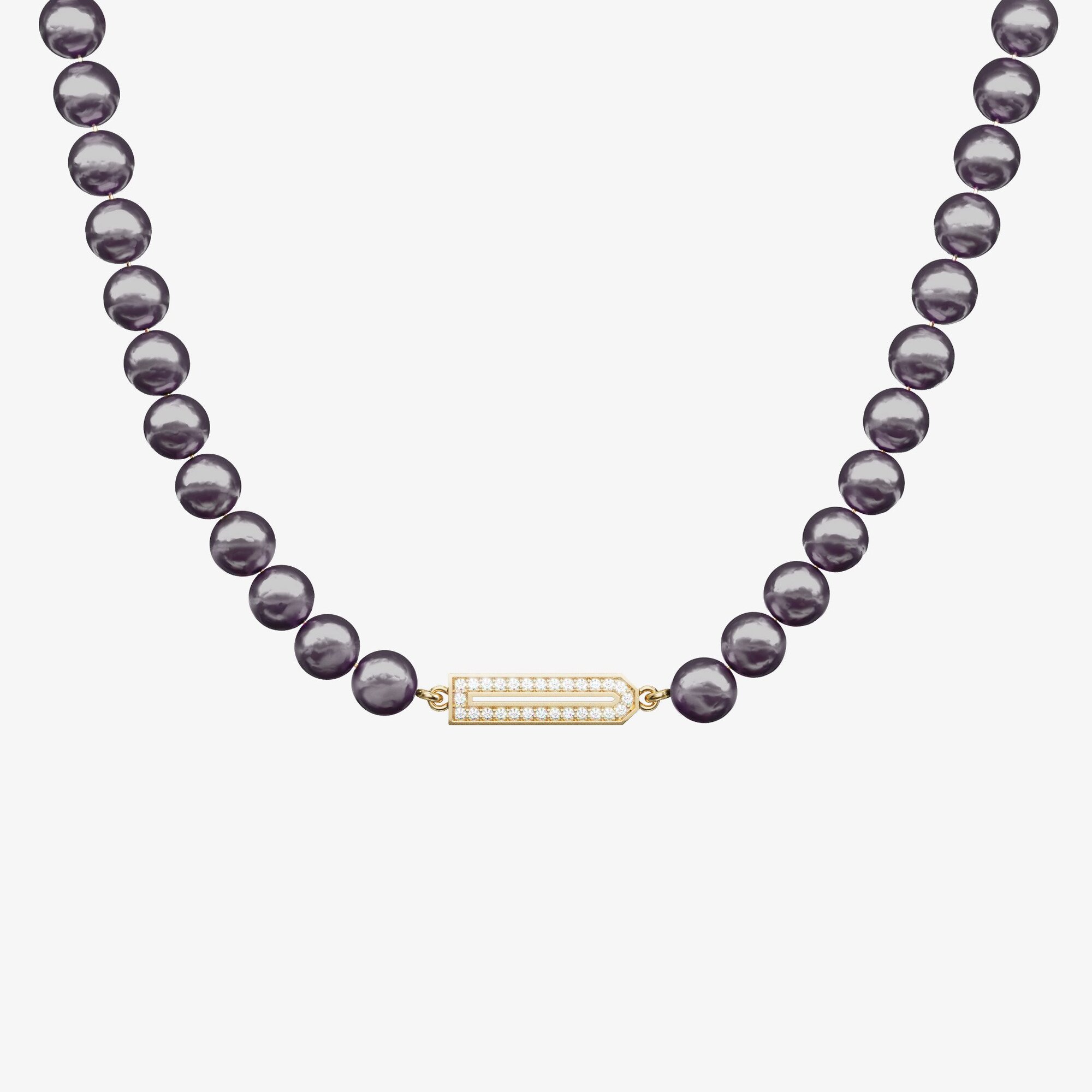 Ожерелье с вставками из желтого золота с бриллиантами ID 58 PEARL BLACK - NC024-230 Ожерелье ID 58 PEARL BLACK