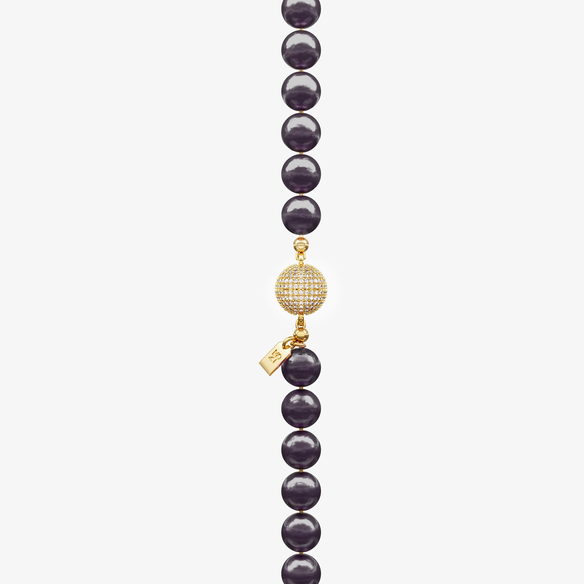 Ожерелье с вставками из желтого золота с бриллиантами ID 58 PEARL BLACK - NC024-230 Ожерелье ID 58 PEARL BLACK