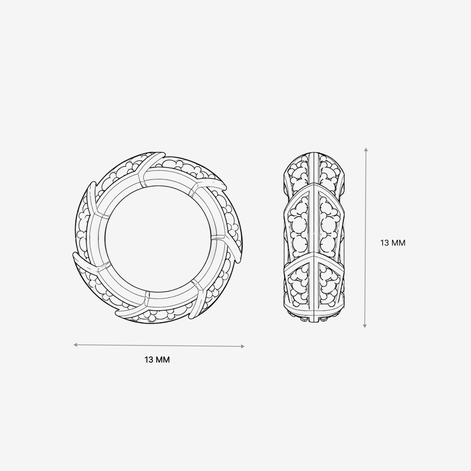 Подвеска из серебра с фианитами D 19 - PC310-110 Подвеска Дракон D 19