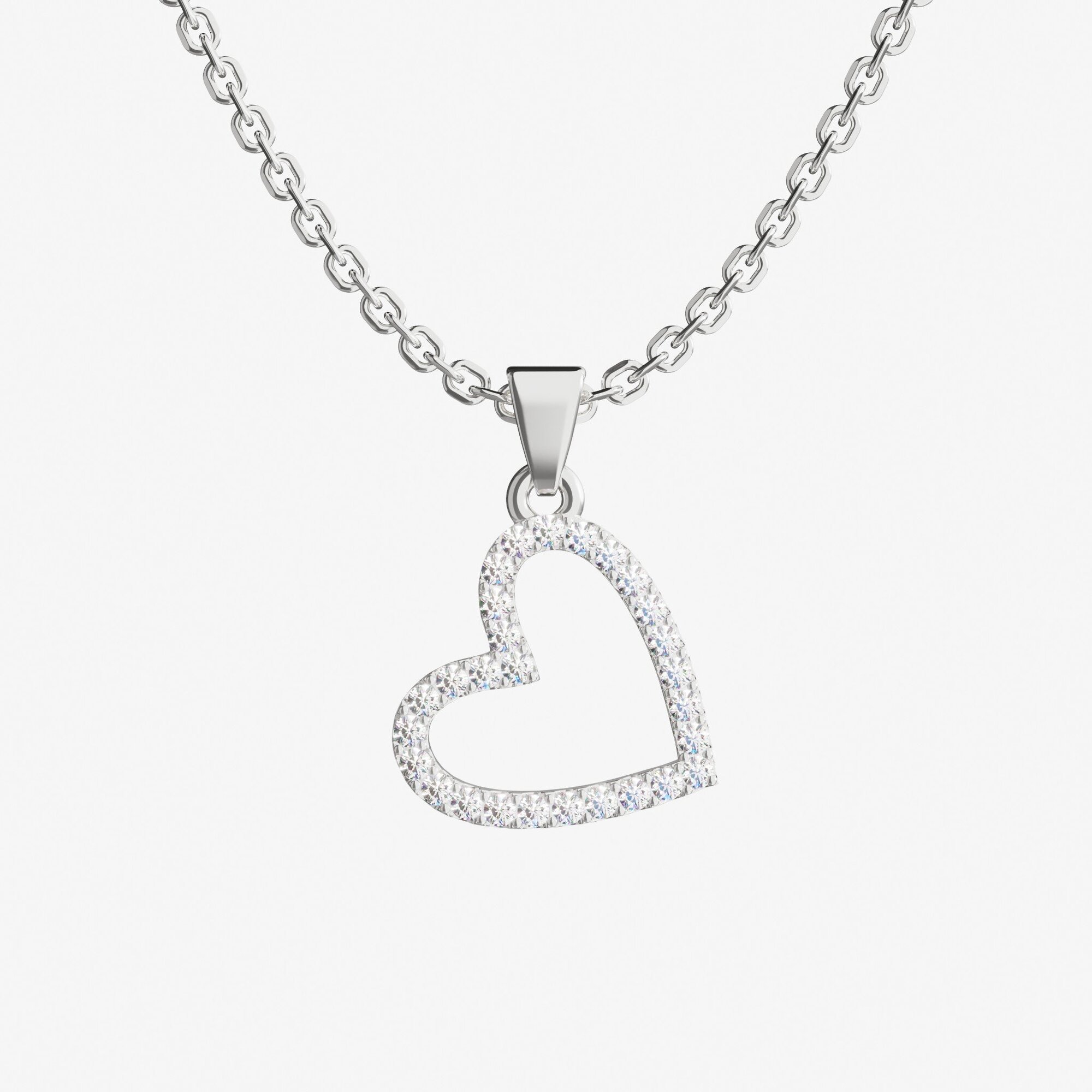Подвеска из серебра с фианитами HEART S - PB017-110 Подвеска HEART S