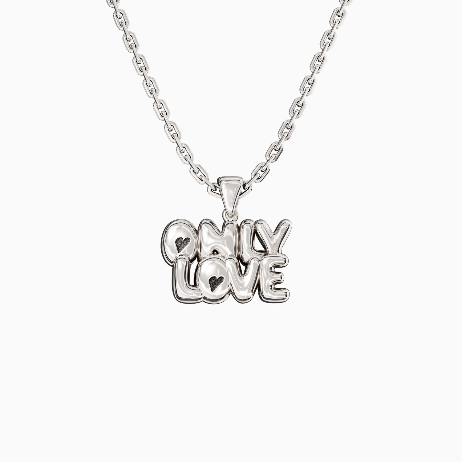 Подвеска из серебра надпись ONLY LOVE - PC301_S1