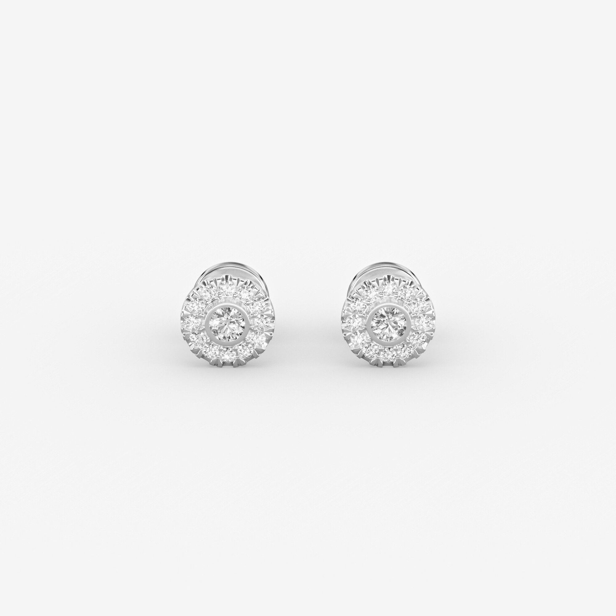 Пусеты из серебра с фианитами B 18 - EB035-110 Пусеты B 18