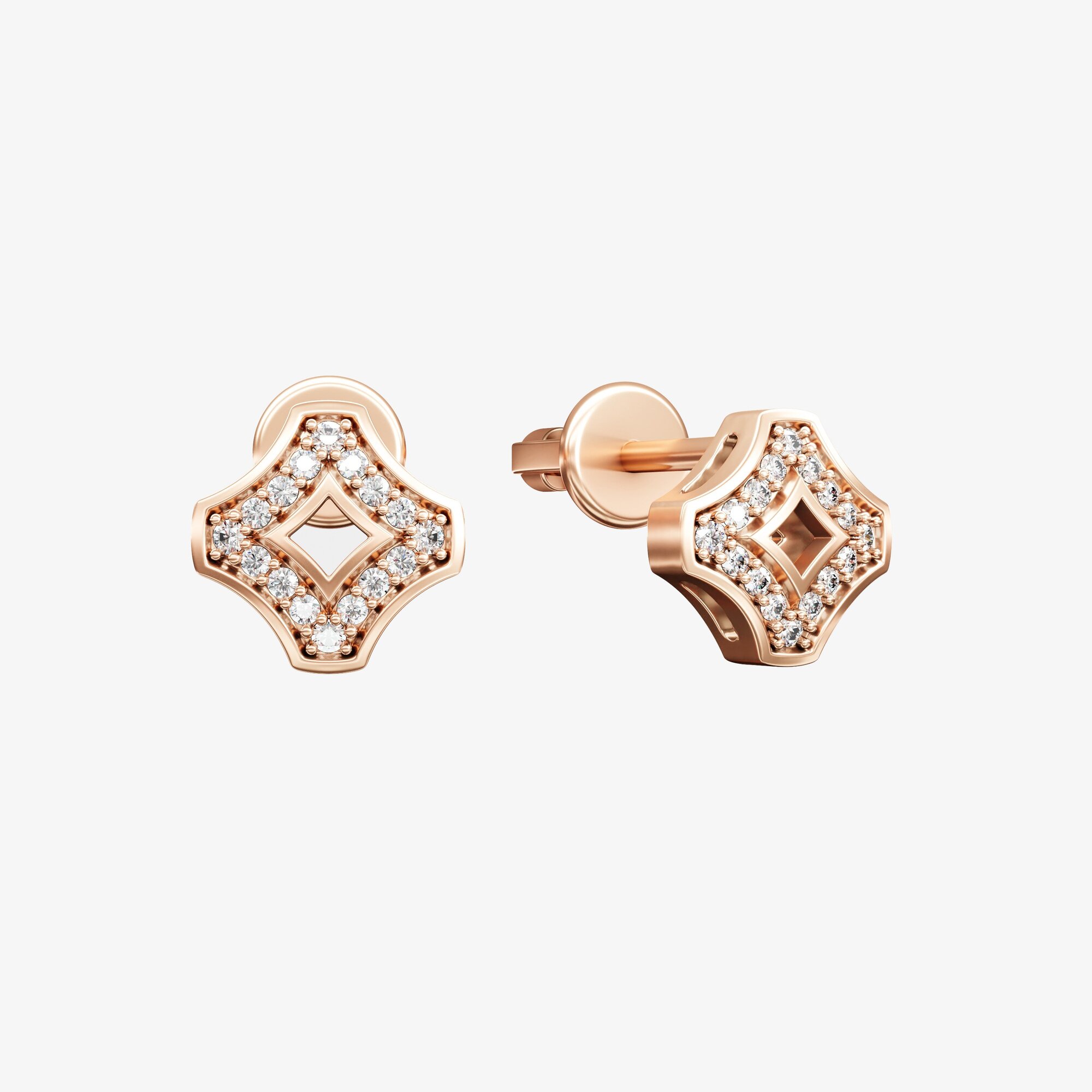 Серьги из розового золота с бриллиантами ПУТЬ 3 - EC096-330 Серьги WAY 3