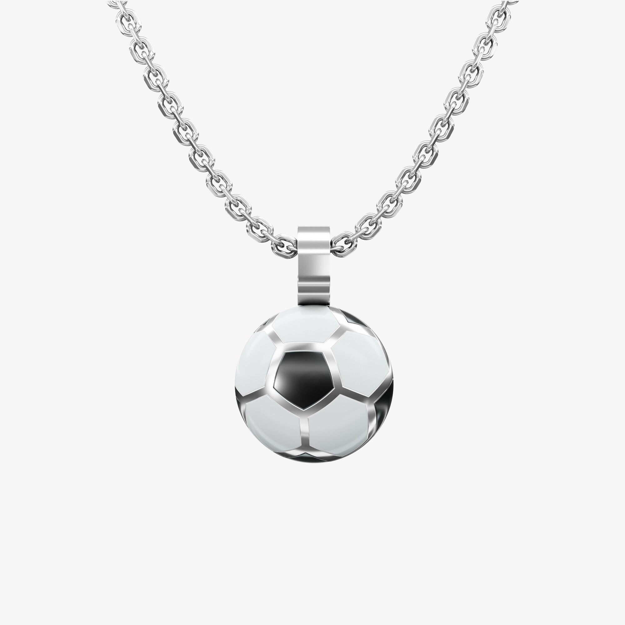 Подвеска из серебра с эмалью ЭМОДЗИ ФУТБОЛЬНЫЙ МЯЧ - PC145-102 Подвеска KICK