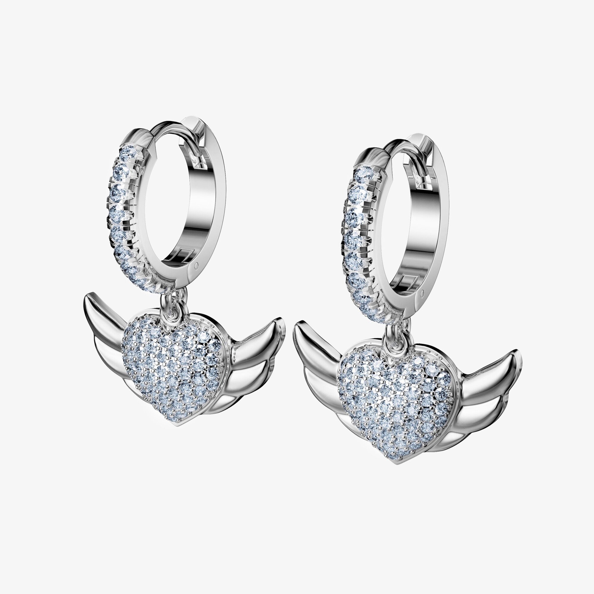 Серьги конго из серебра с фианитами АНГЕЛ - EC030-110 Серьги конго Angel