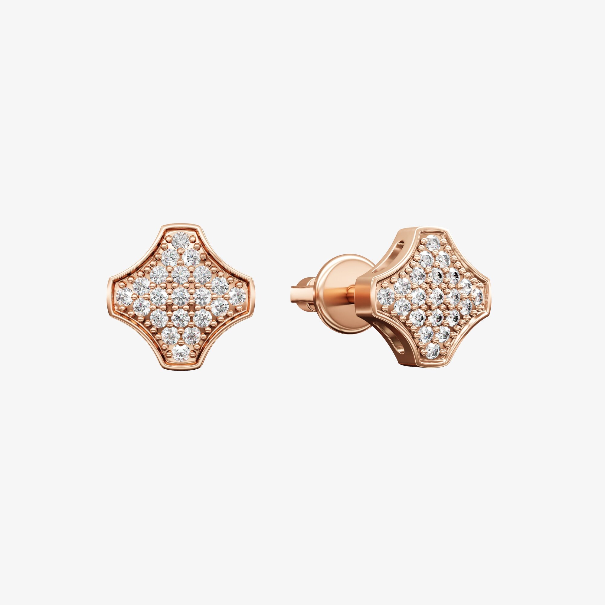 Серьги из розового золота с бриллиантами ПУТЬ 4 - EC098-330 Серьги WAY 4