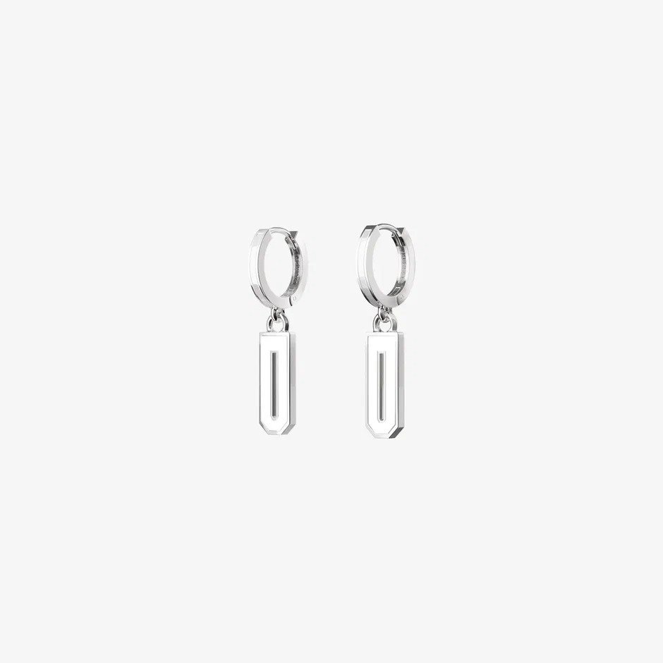 Серьги из белого золота с эмалью ID 39 - EC003-401 Серьги ID 39