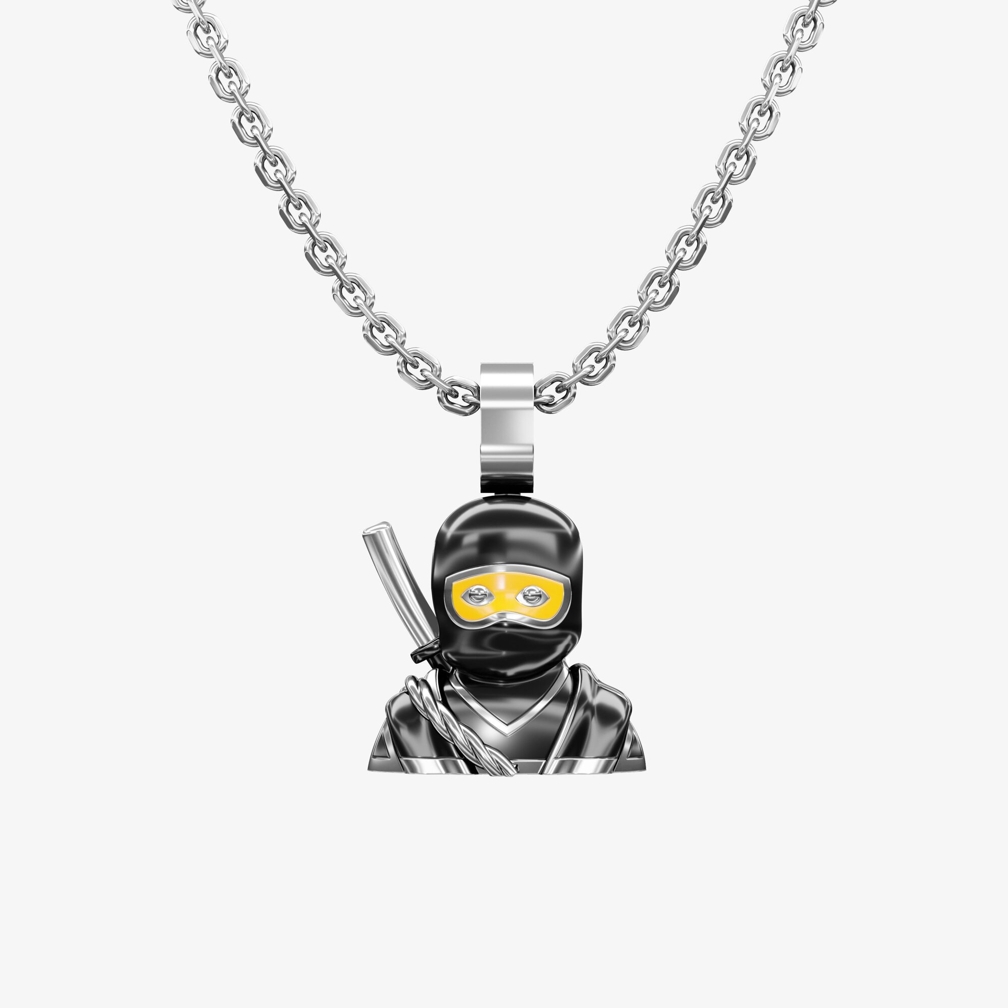 Подвеска из серебра с эмалью ЭМОДЗИ НИНДЗЯ - PC139-102 Подвеска NINJA