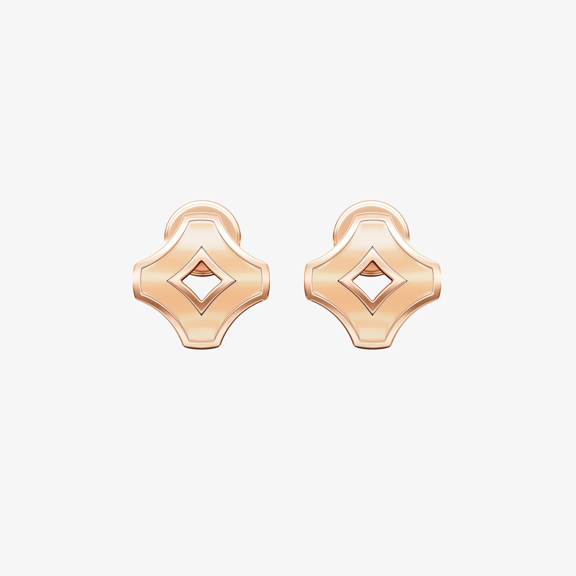Серьги из розового золота с эмалью ПУТЬ 2 персик - EC092-301 Серьги WAY 2 peach