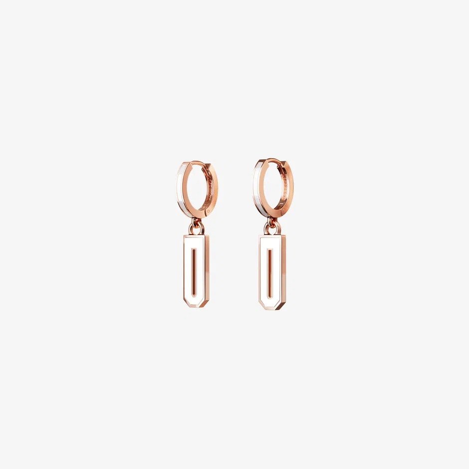 Серьги из розового золота с эмалью ID 39 - EC003-301 Серьги ID 39
