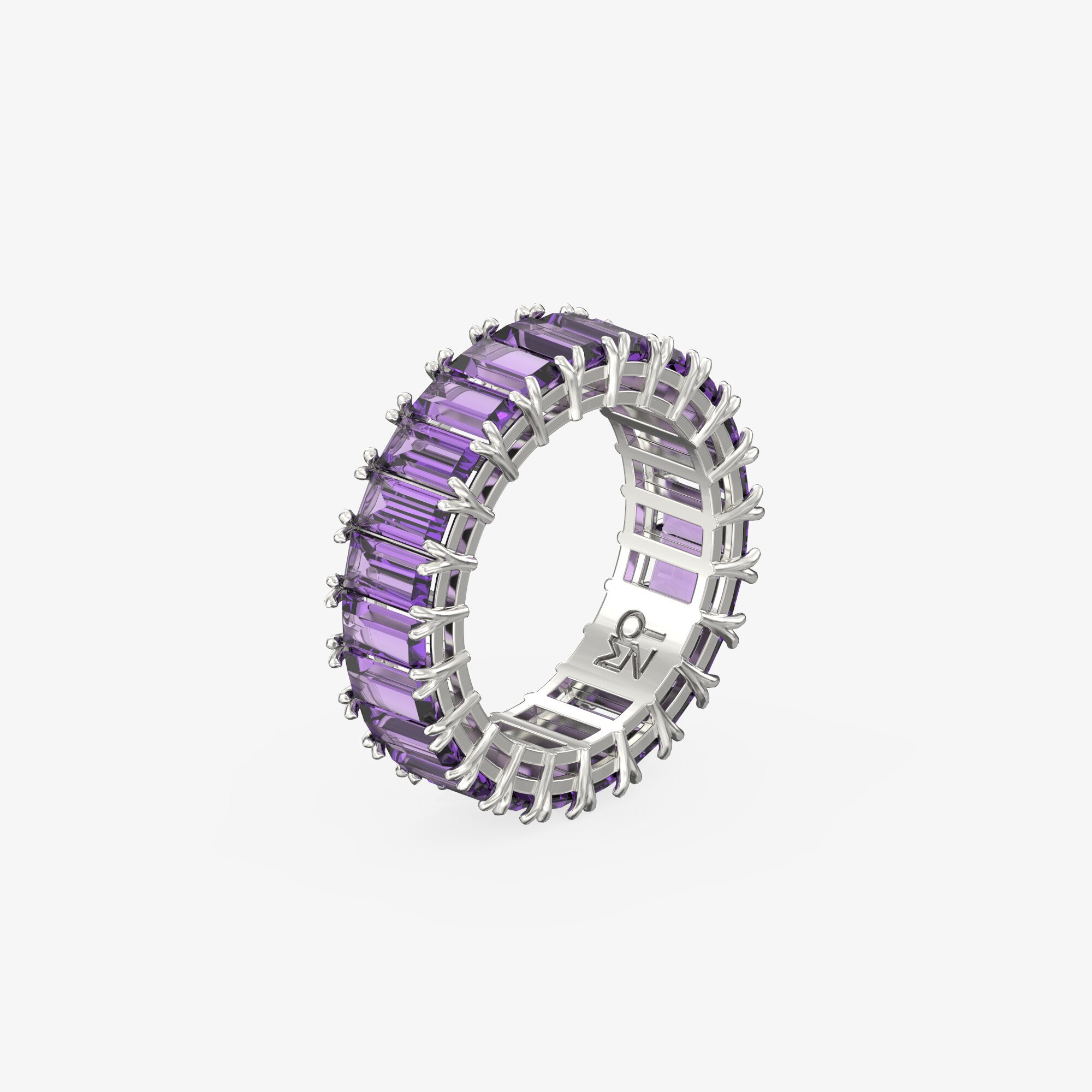 Багетное кольцо из серебра с фианитами AMETHYST - RB026-110 Багетное кольцо AMETHYST