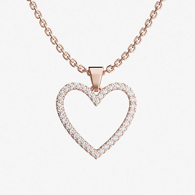 Подвеска из розового золота с бриллиантами Heart M - PB019-330 Подвеска HEART M