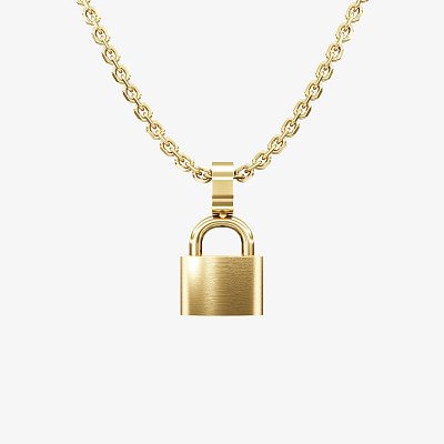 Подвеска из желтого золота без вставок  ЭМОДЗИ ЗАМОК - PC153-200 Подвеска LOCK