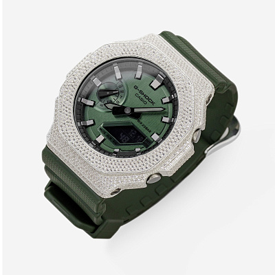 Часы из серебра с фианитами G-SHOCK 2100b - WC001-110 Часы из серебра с фианитами G-SHOCK 2100b