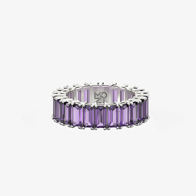 Багетное кольцо из серебра с фианитами AMETHYST - RB026-110 Багетное кольцо AMETHYST