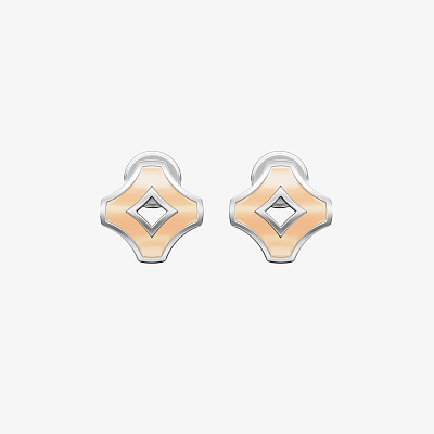 Серьги из серебра с эмалью ПУТЬ 2 персик - EC092-101 Серьги WAY 2 peach