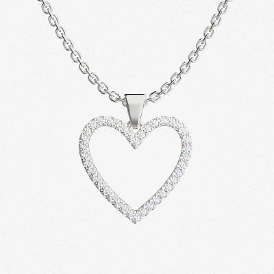 Подвеска из серебра с фианитами HEART M - PB019-110 Подвеска HEART M